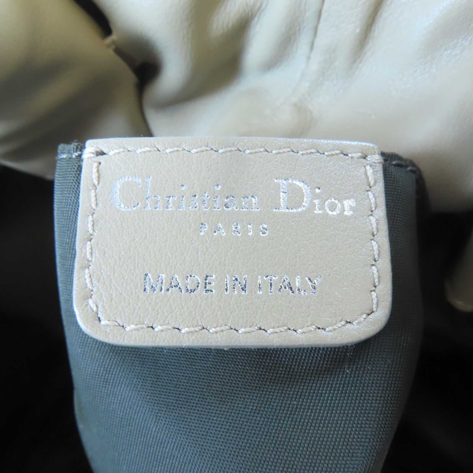 Dior 帆布Shoulder Bag銀扣肩背袋米色