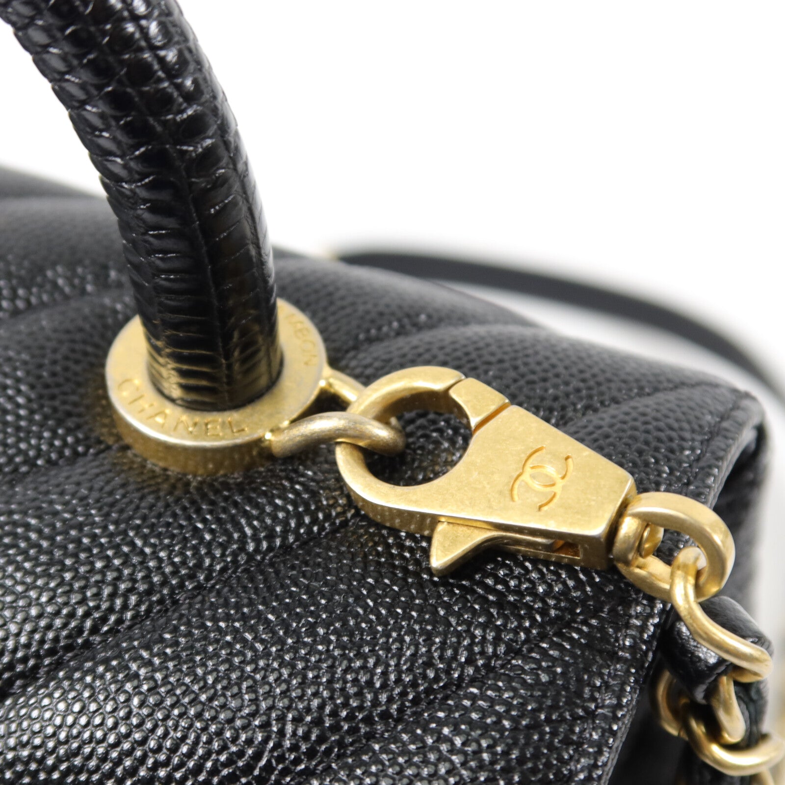 CHANEL 牛皮皮革Coco Handle Medium手挽肩背兩用袋