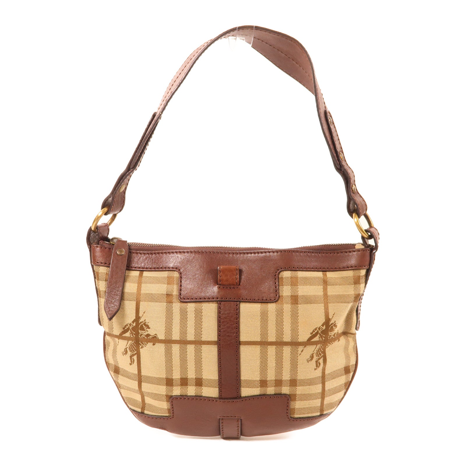 BURBERRY GHW Shoulder Bag Canvas Brown