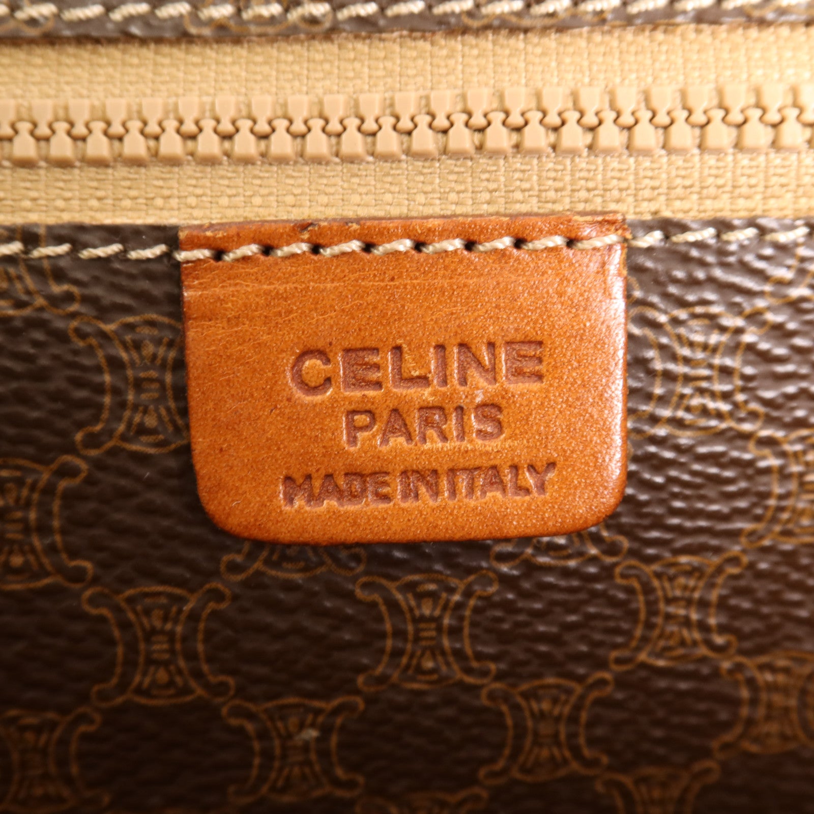 CELINE 塗層帆布Vintage Tote Bag金扣肩背袋