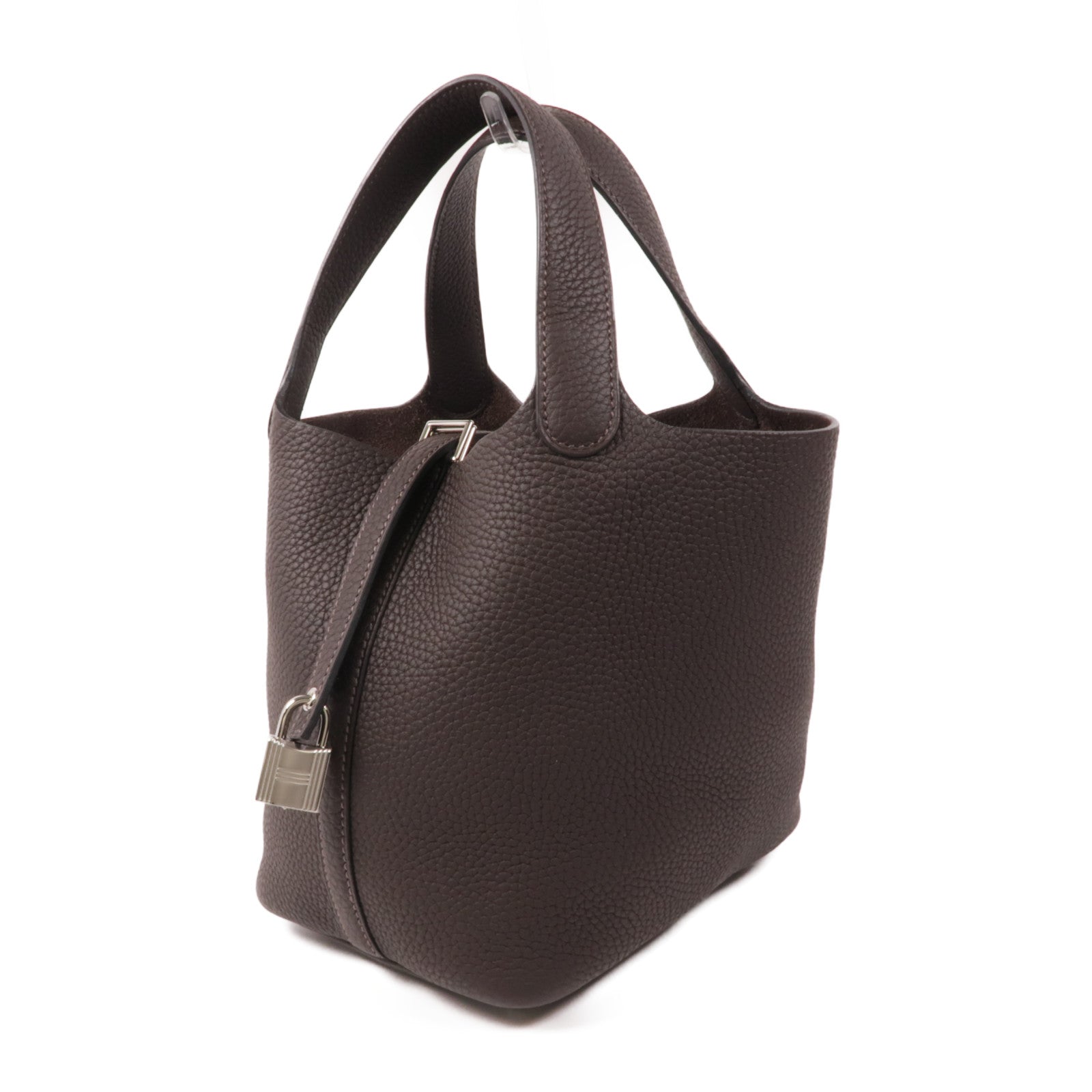 HERMES Clemence皮革Picotin PM手挽袋Macassar