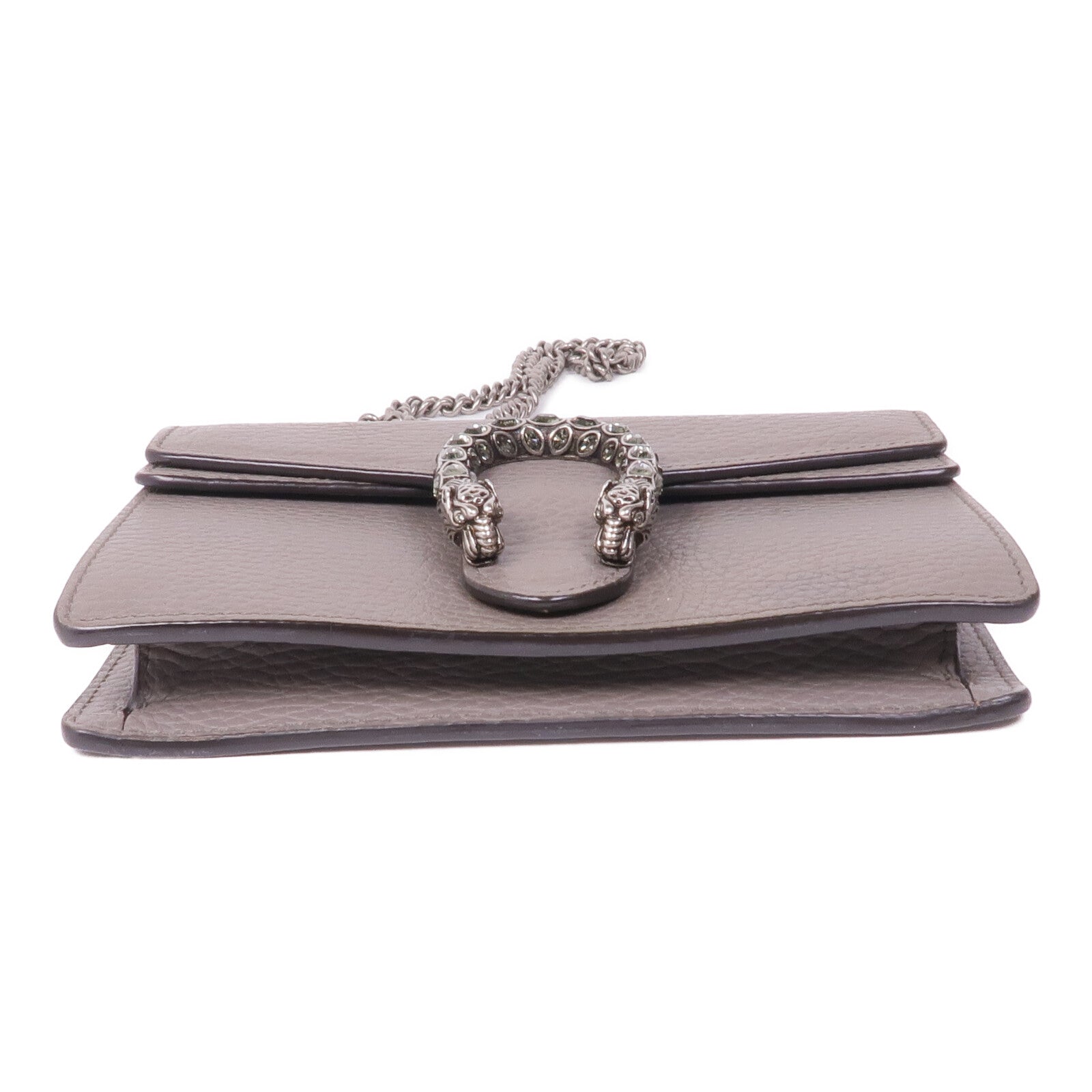 GUCCI 牛皮皮革Chain Shoulder銀扣鏈帶肩背袋