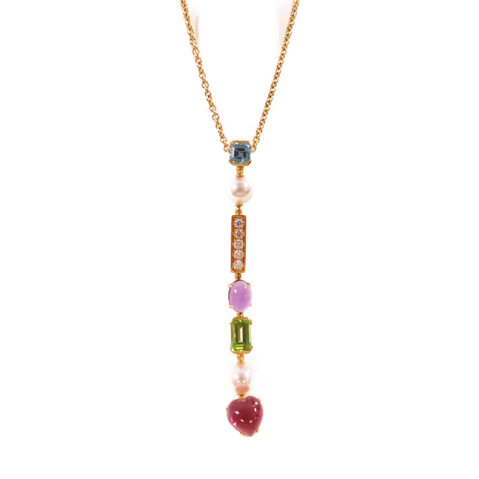 BVLGARI 18K黃金/鑽石/彩色寶石Allegra Necklace項鍊