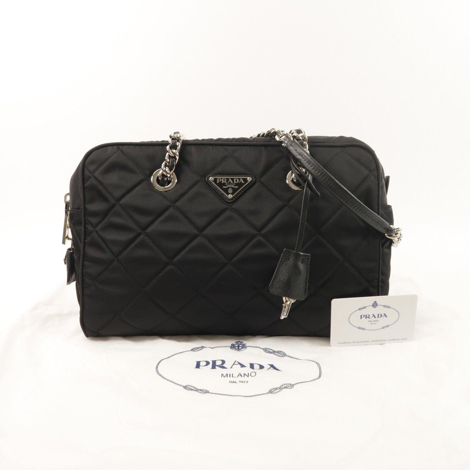 PRADA 尼龍Chain Shoulder鏈帶肩背袋