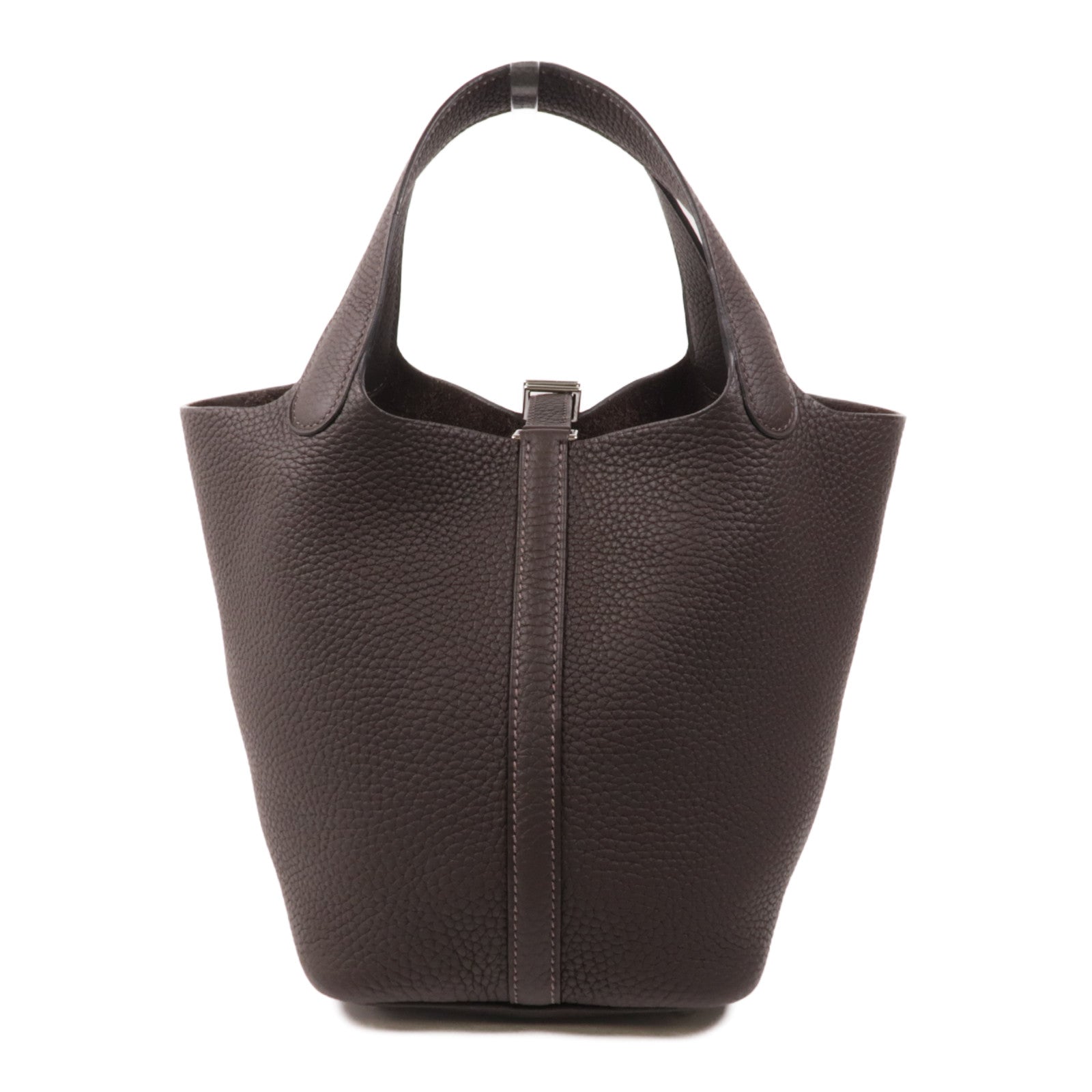 HERMES Clemence皮革Picotin PM手挽袋Macassar