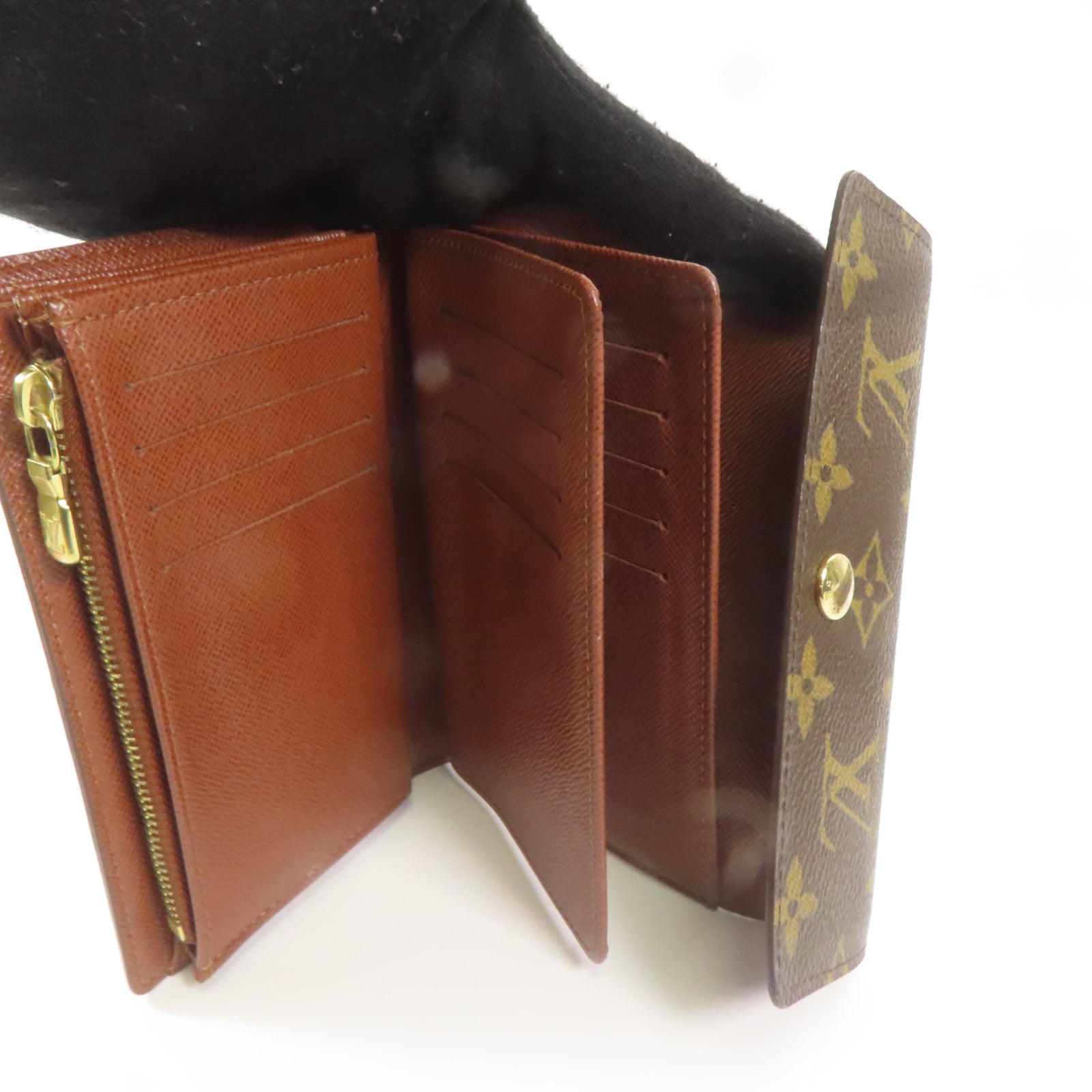 LOUIS VUITTON Monogram Alexandra Wallet金扣錢包棕色