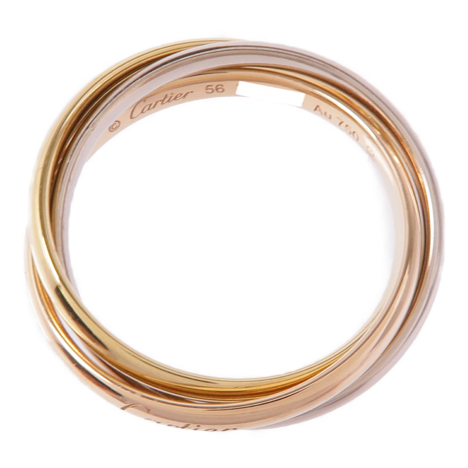 CARTIER 18K白金/黃金/玫瑰金Trinity Ring戒指Cartier#56/US#7.5