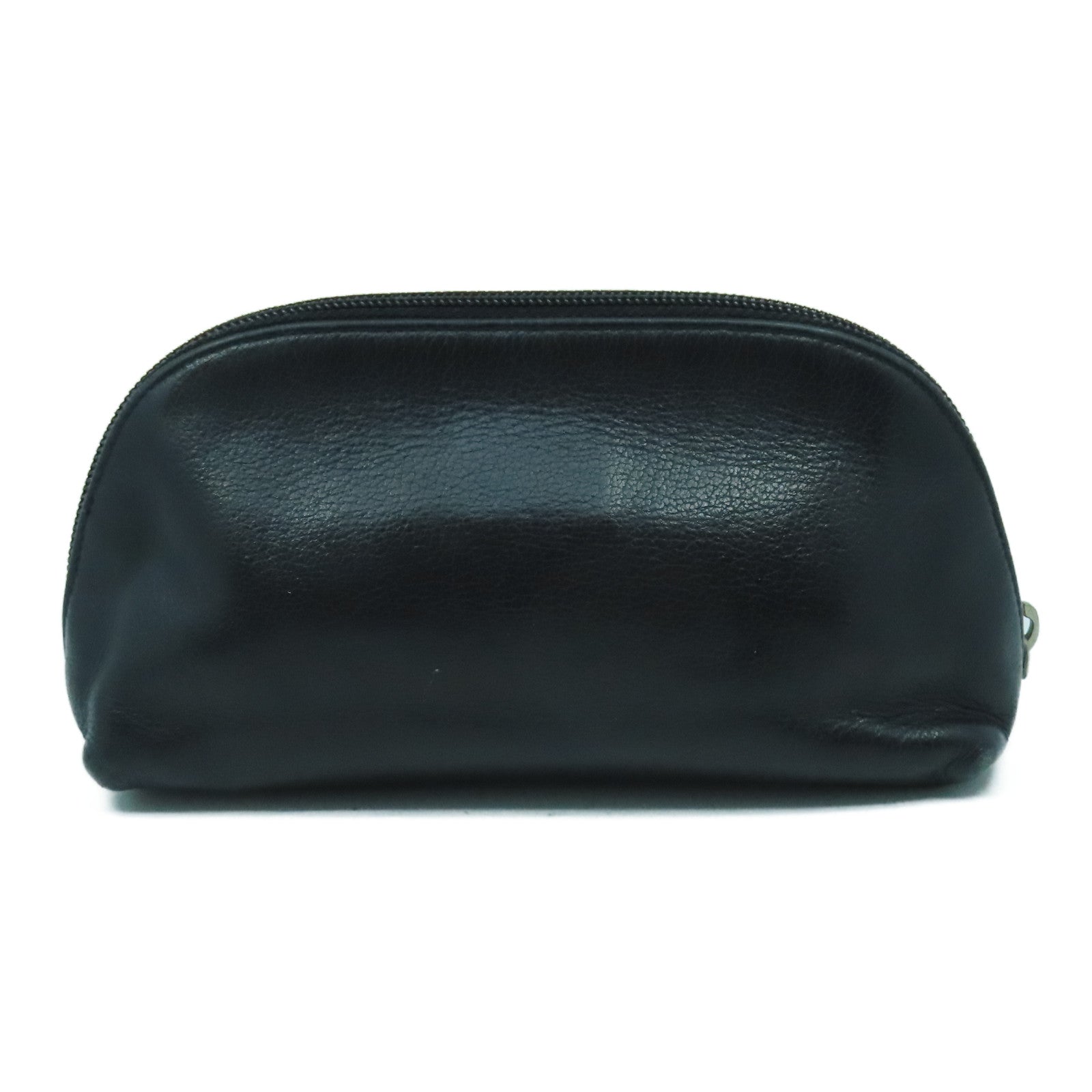 CHANEL 【激減優惠】牛皮皮革Pouch銀扣手拿包黑色