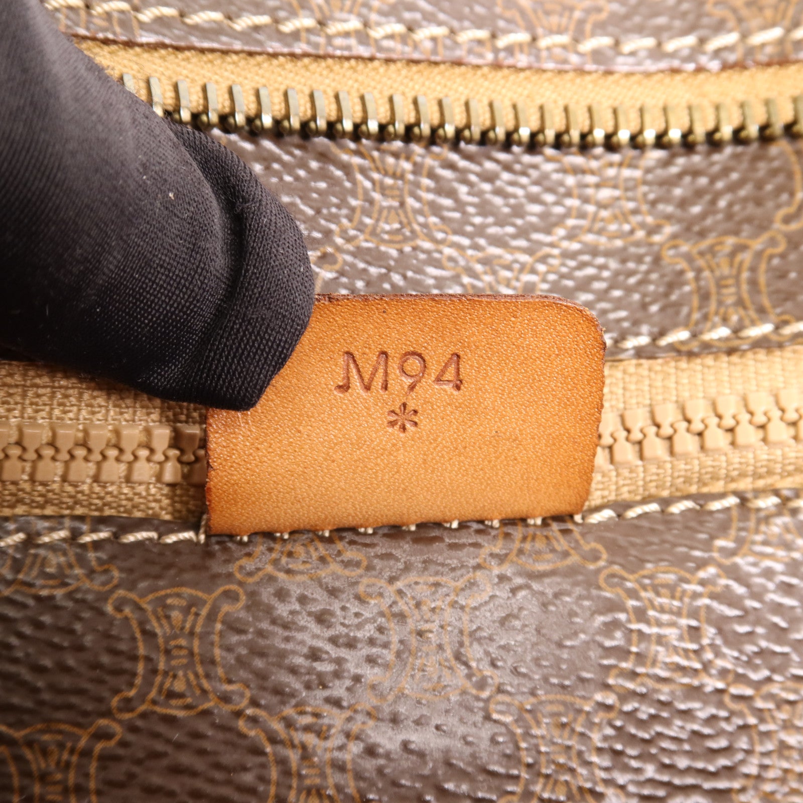 CELINE 塗層帆布Vintage Tote Bag金扣肩背袋