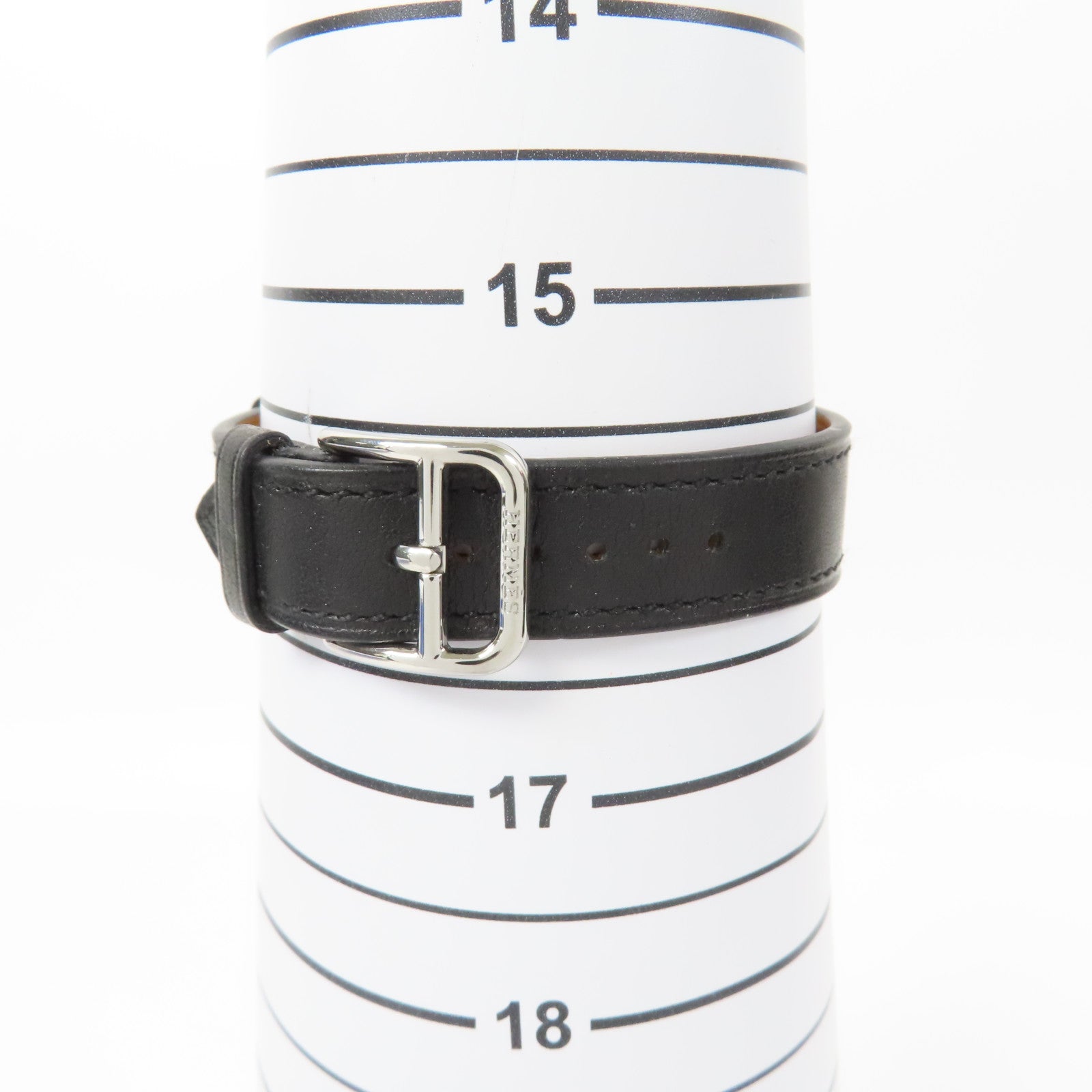 HERMES Heure H Watch 不鏽鋼/Swift皮革手錶石英機芯Noir/黑色