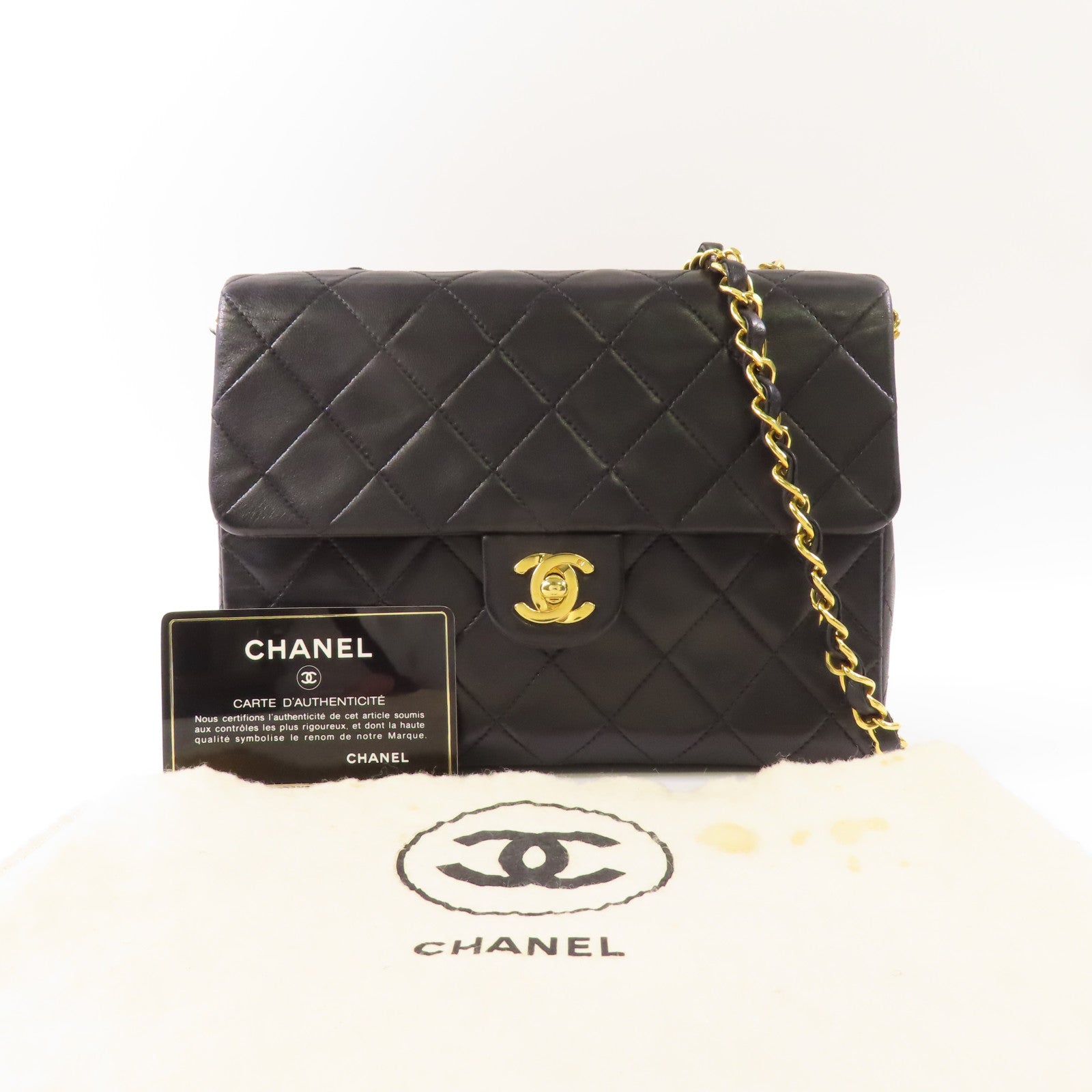 CHANEL 羊皮皮革Chain Shoulder Bag金扣鏈帶肩背袋