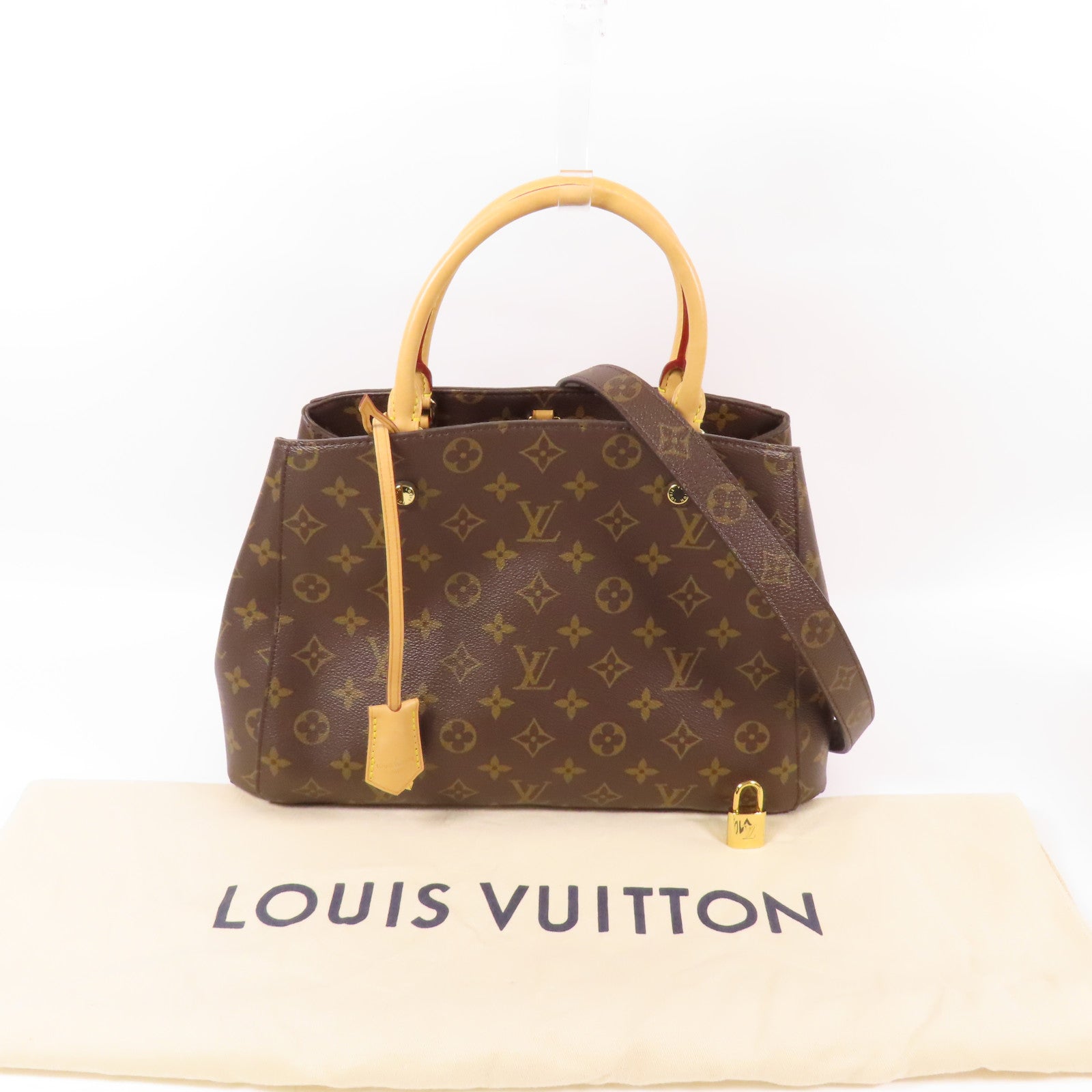 LOUIS VUITTON Monogram Montaigne MM金扣手挽肩背兩用袋