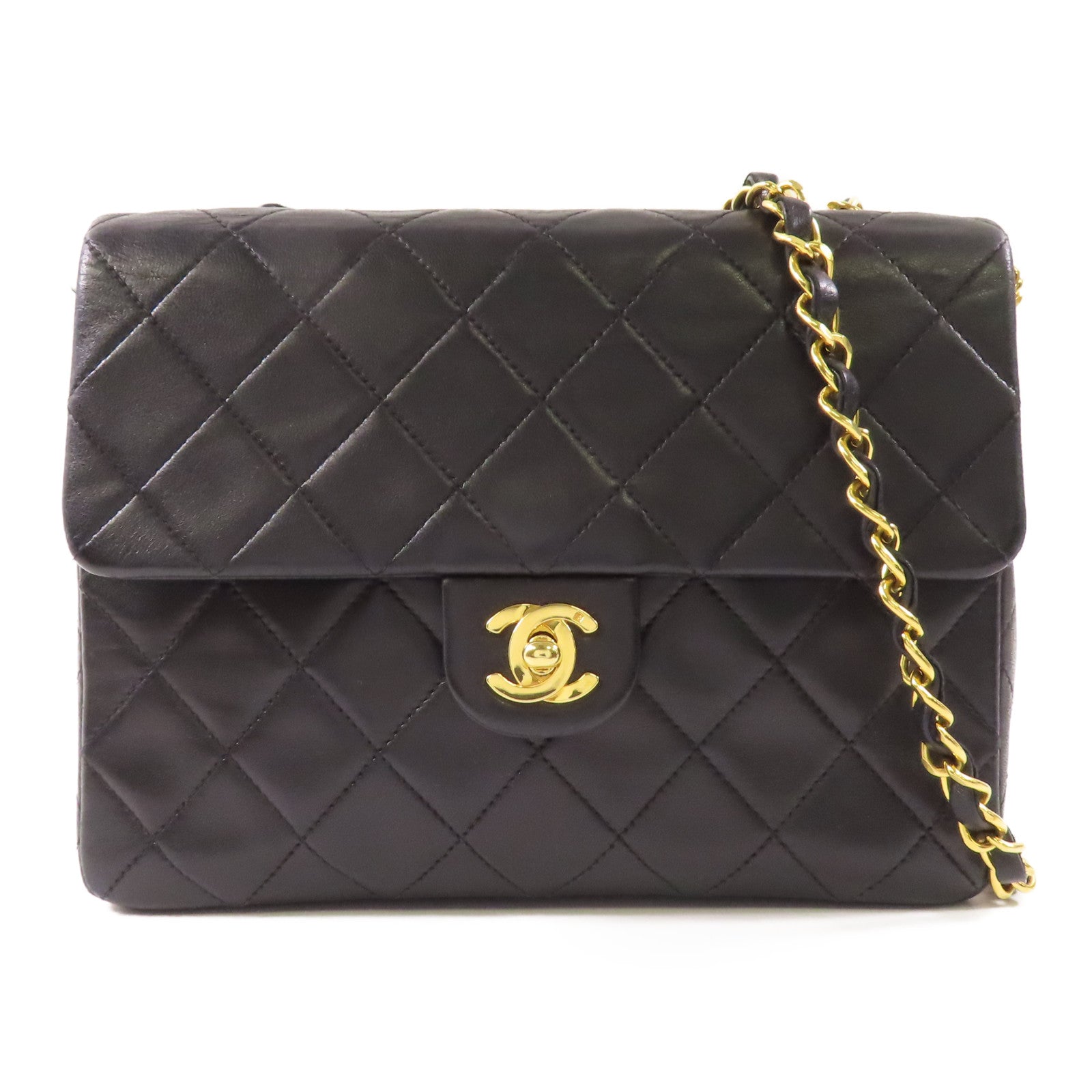 CHANEL 羊皮皮革Chain Shoulder Bag金扣鏈帶肩背袋