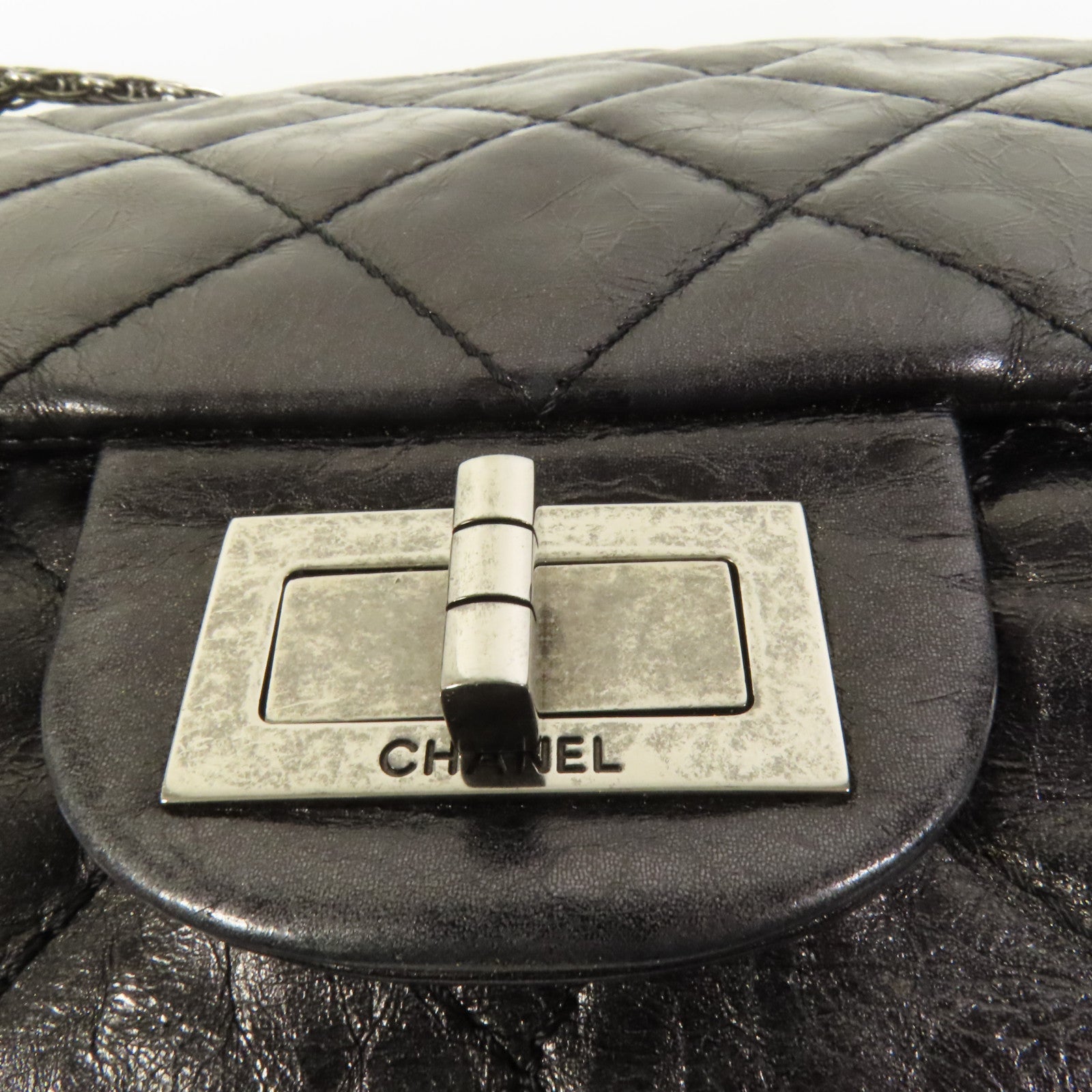 CHANEL 牛皮皮革2.55 Maxi鏈帶肩背袋