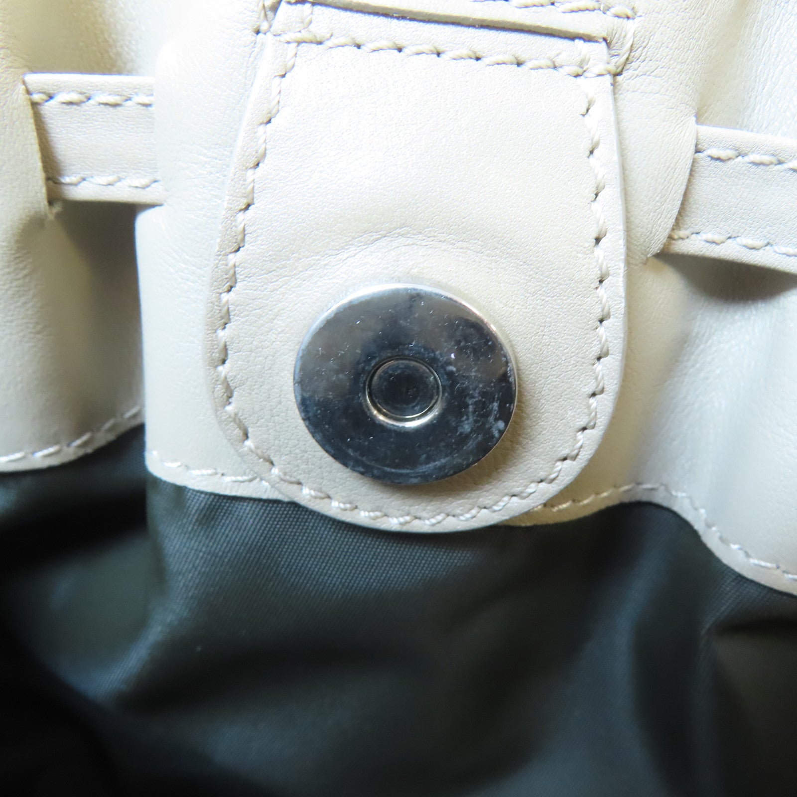 Dior 帆布Shoulder Bag銀扣肩背袋米色