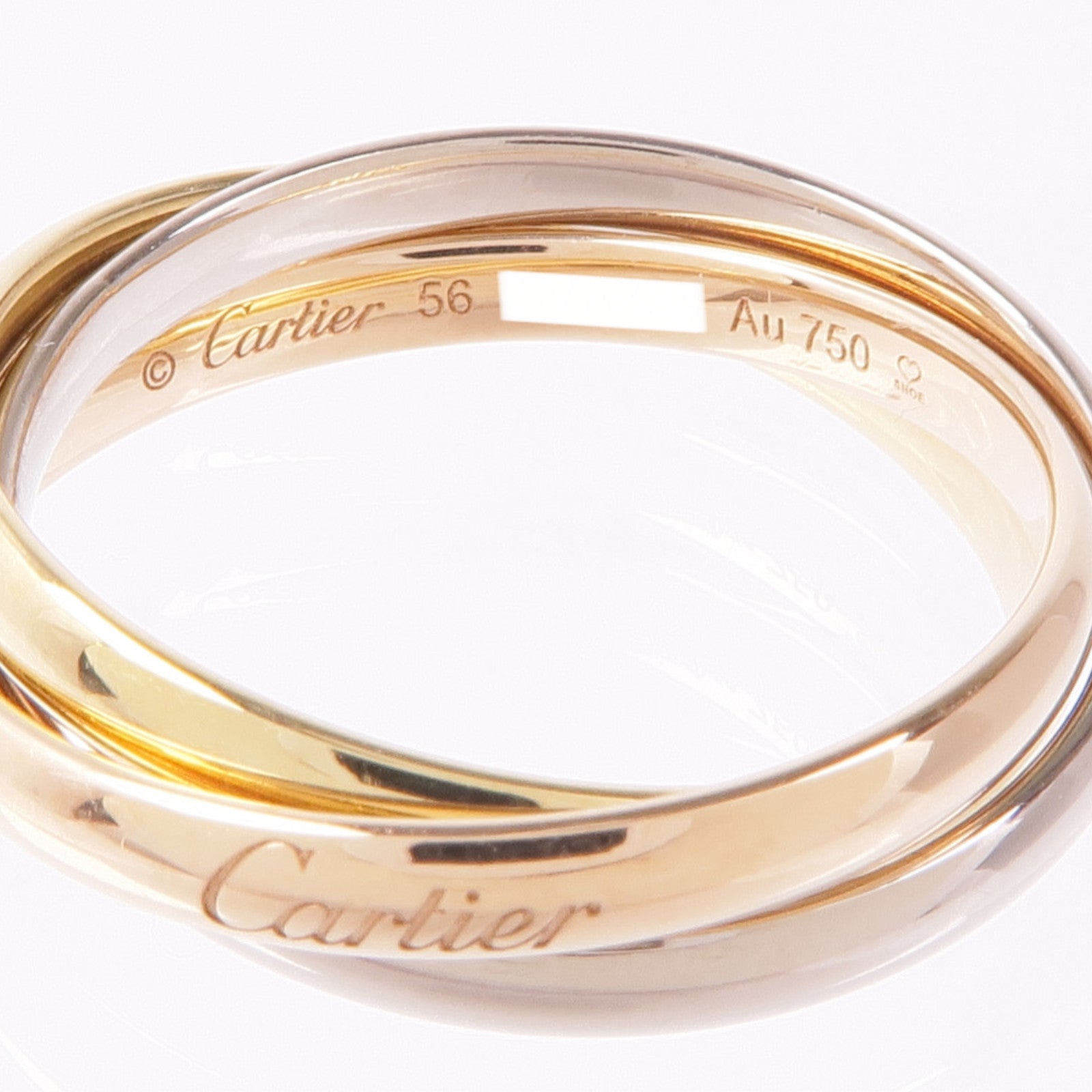 CARTIER 18K白金/黃金/玫瑰金Trinity Ring戒指Cartier#56/US#7.5