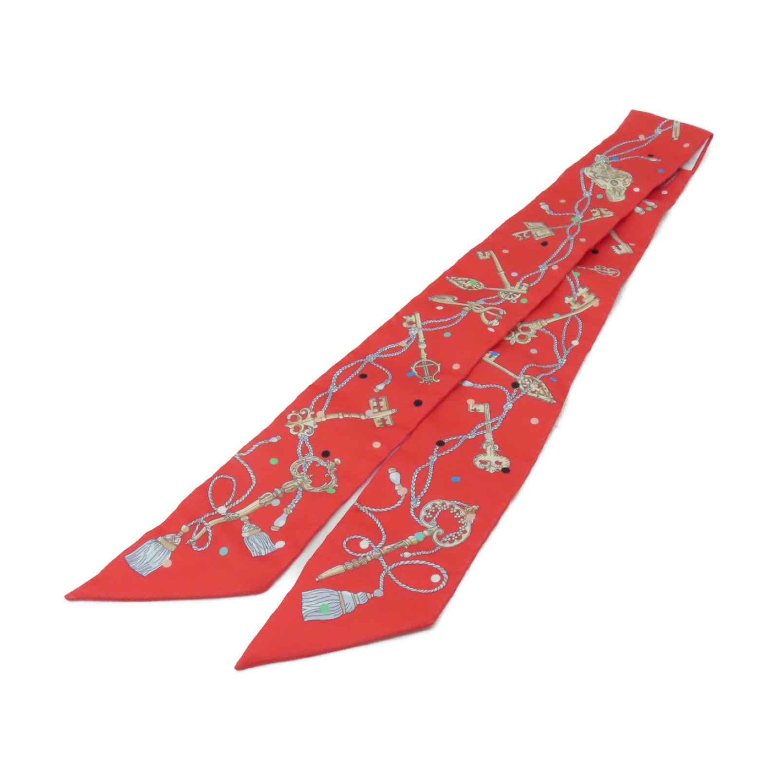 HERMES 【激減優惠】絲質Twilly絲巾/粉紅色/彩色