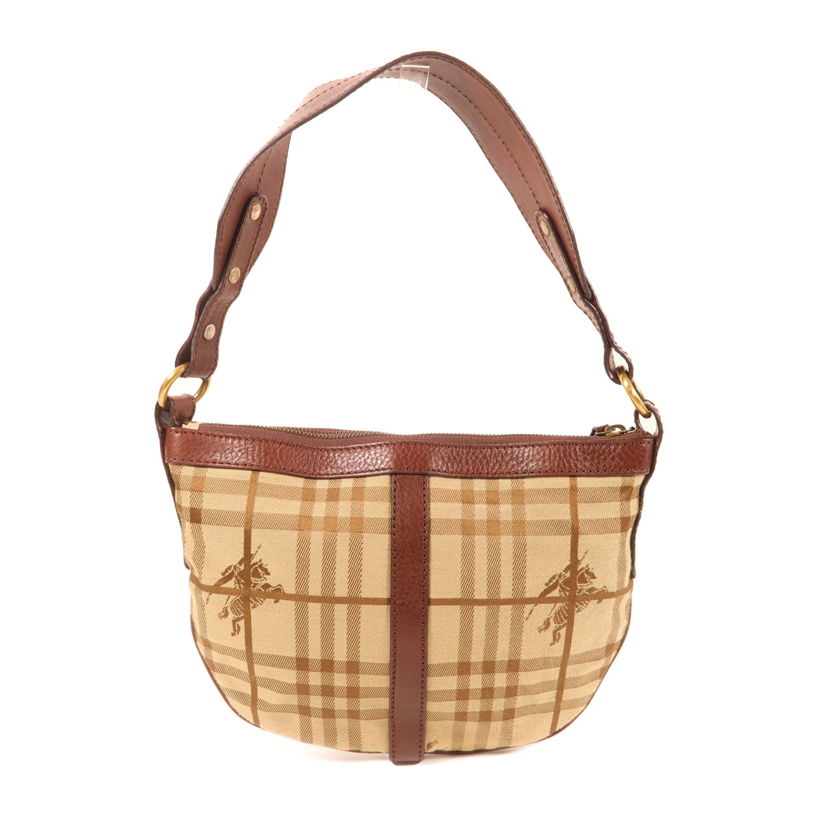 BURBERRY GHW Shoulder Bag Canvas Brown