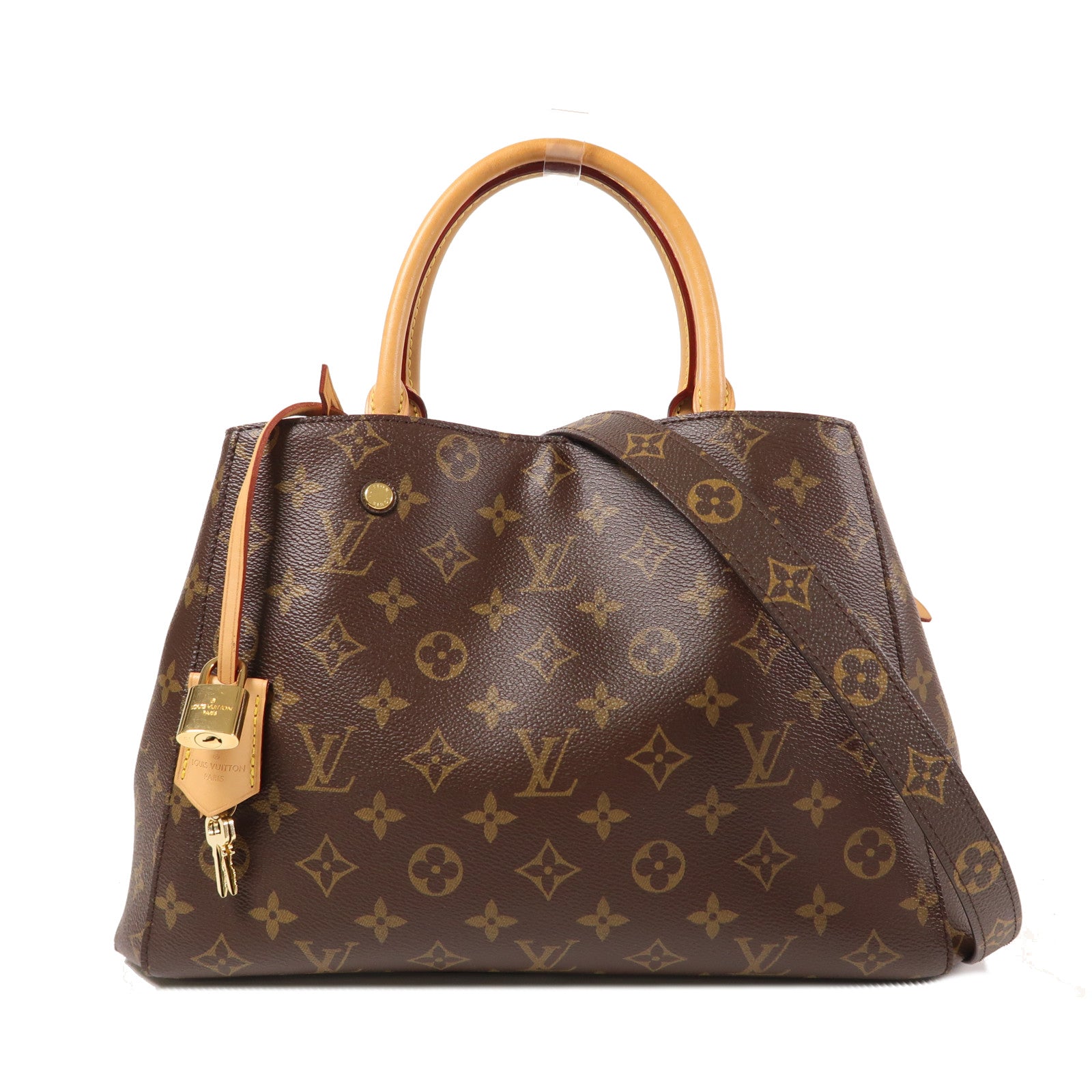 LOUIS VUITTON LV GHW Montaigne MM 2way Shoulder Handbag M41056 Monogram Brown