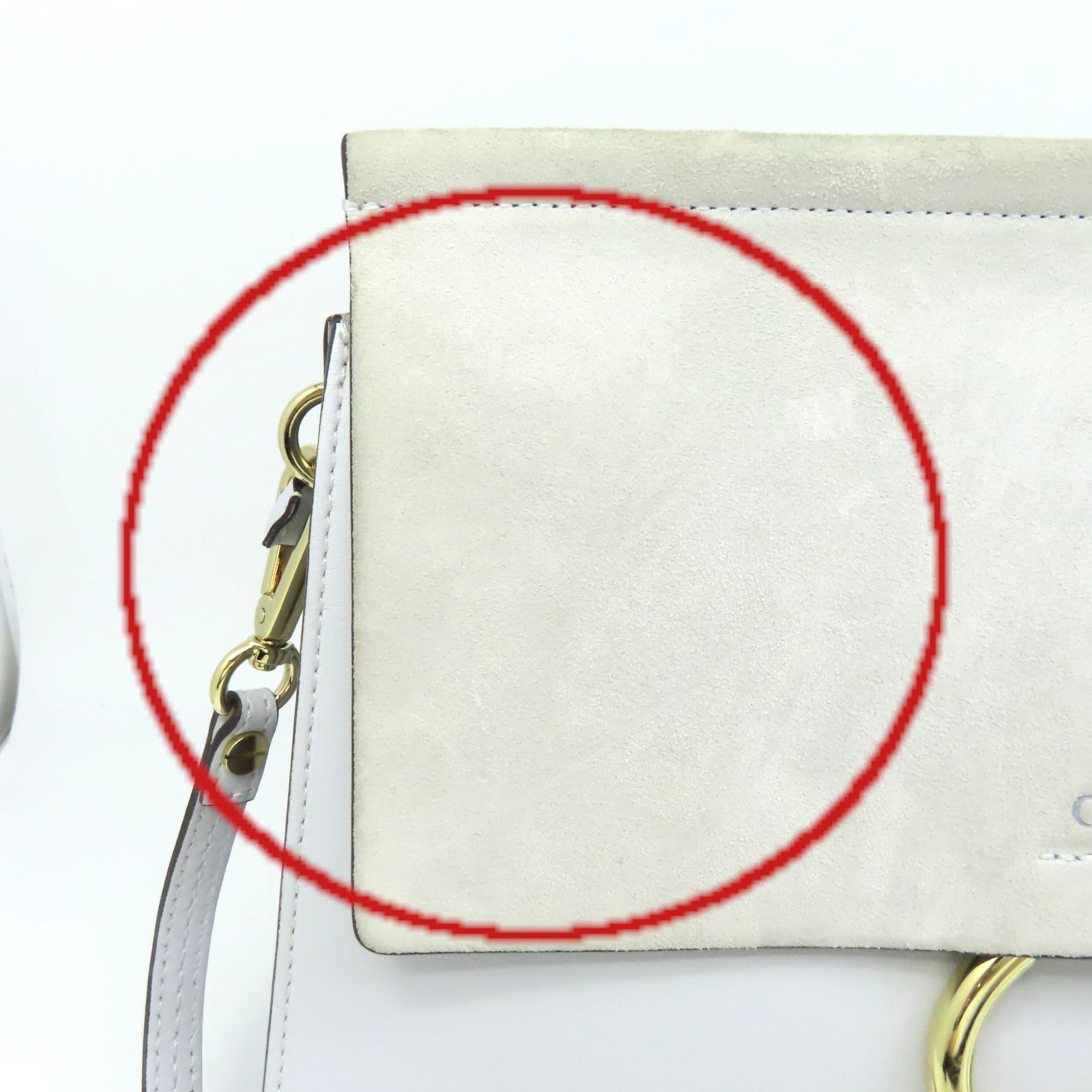 Chloe 【激減優惠】牛皮皮革/麂皮皮革Faye Shoulder Bag肩背袋灰色