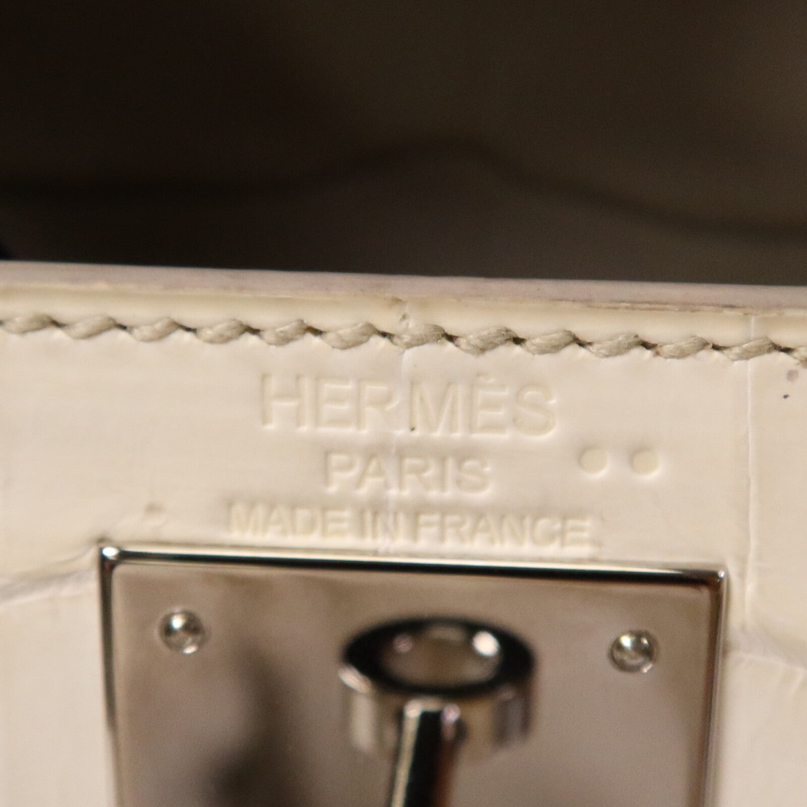 HERMES 【激減優惠】鱷魚皮革Kelly 28 Himalaya金扣手挽肩背兩用袋Himalaya
