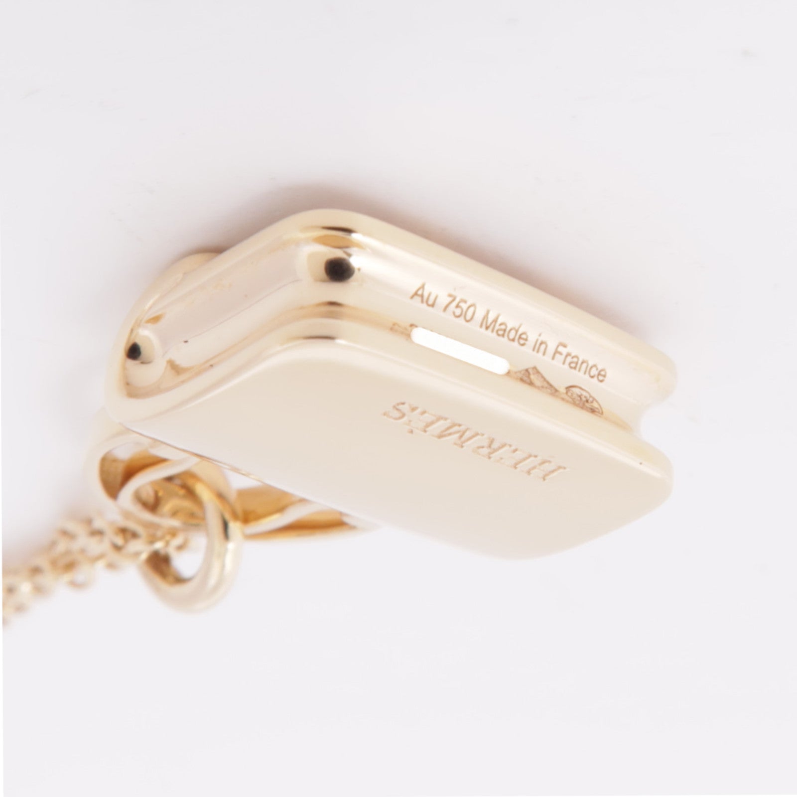 HERMES 18K玫瑰金Amulettes Constance Pendant鑽石項鍊