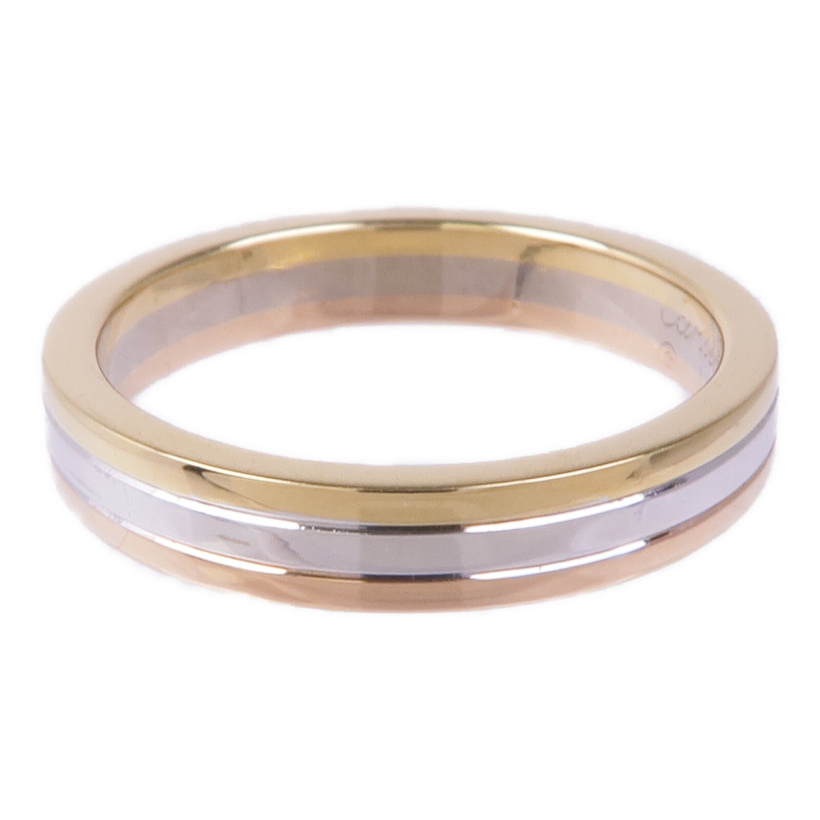 CARTIER 18K黃金/白金/玫瑰金Three Gold Ring戒指Cariter#52/US#6