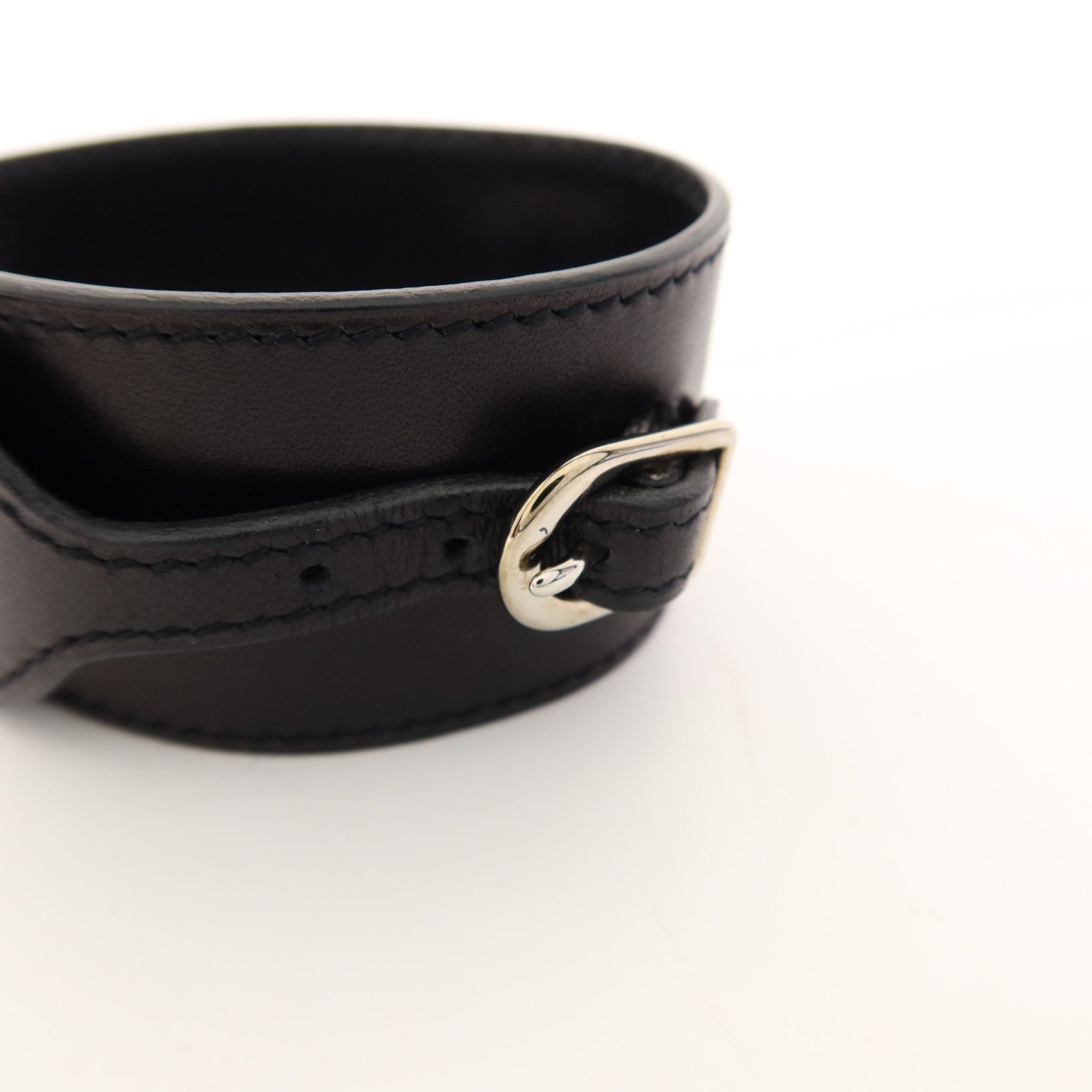 HERMES 皮革Bangle銀扣手鐲