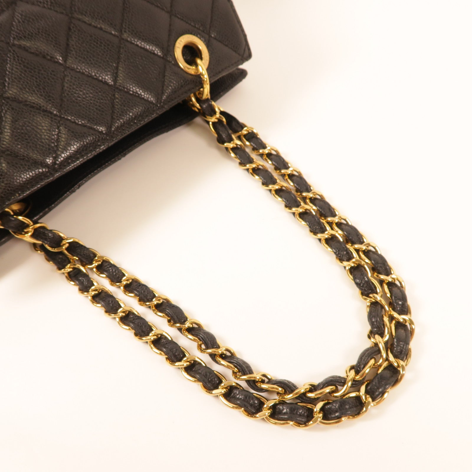 CHANEL 牛皮皮革Tote Bag金扣肩背袋