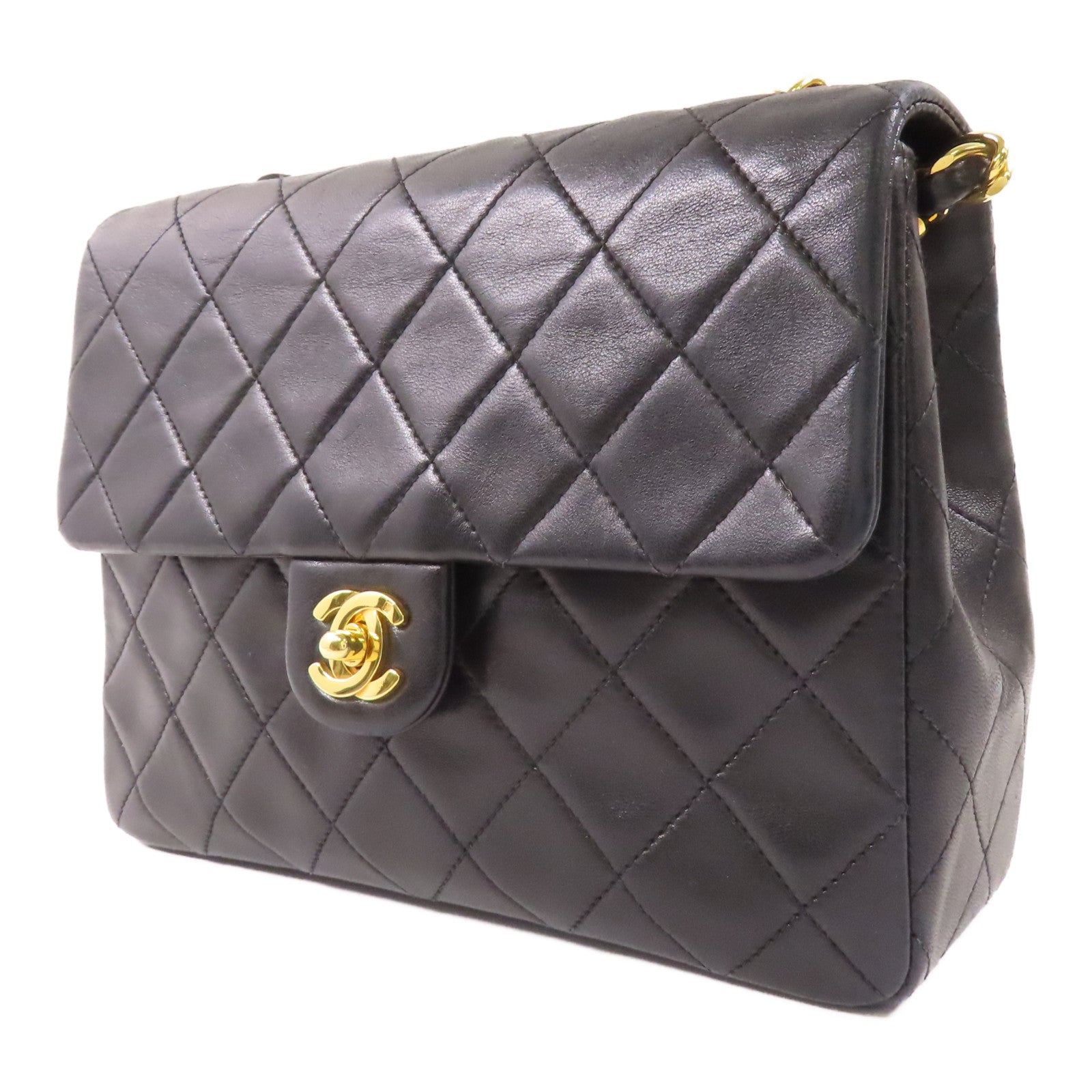 CHANEL 羊皮皮革Chain Shoulder Bag金扣鏈帶肩背袋