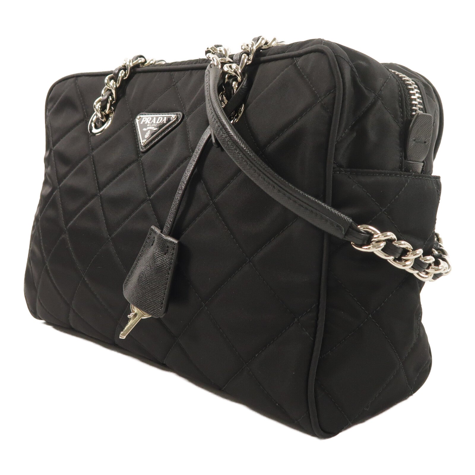 PRADA 尼龍Chain Shoulder鏈帶肩背袋