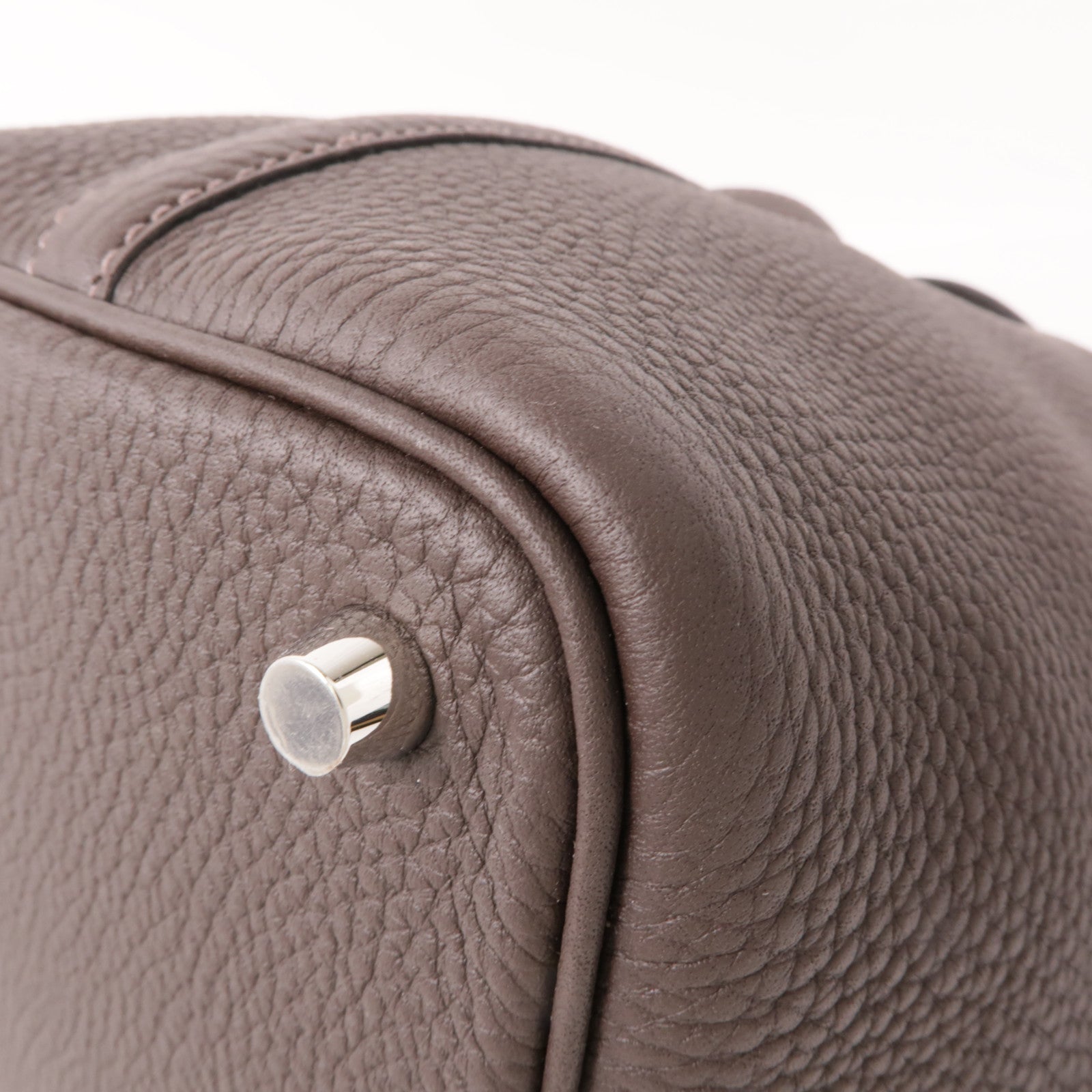 HERMES Clemence皮革Picotin PM手挽袋Macassar