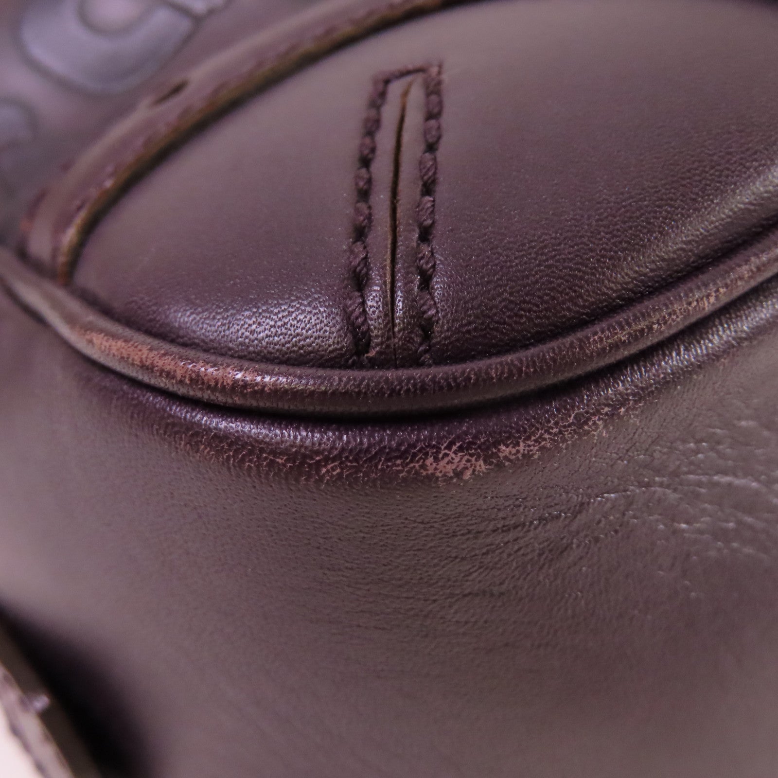 GUCCI 牛皮皮革Horsebit Handbag金扣手挽袋紫色