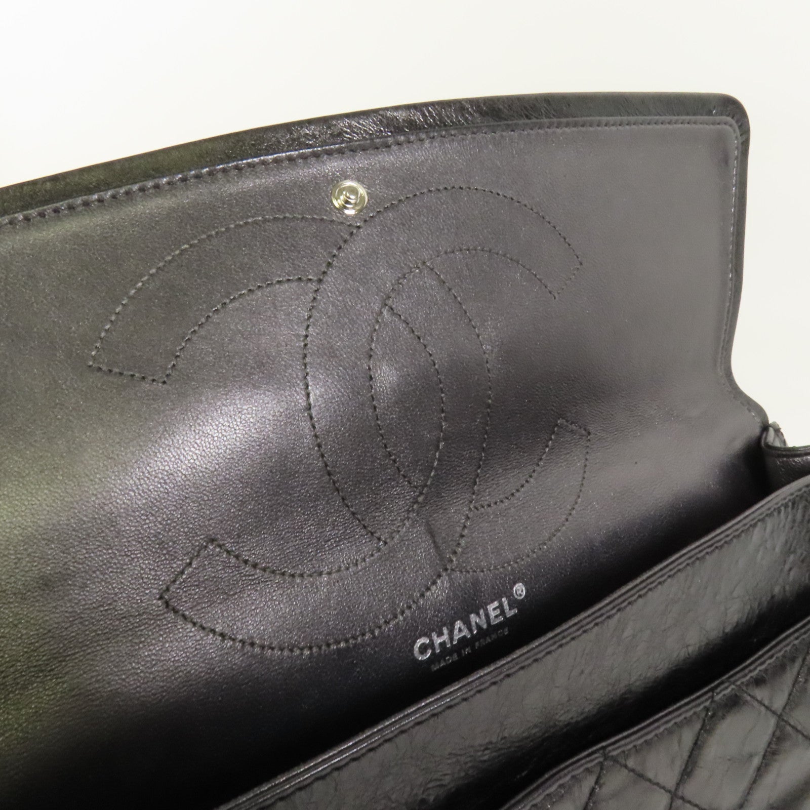 CHANEL 牛皮皮革2.55 Maxi鏈帶肩背袋