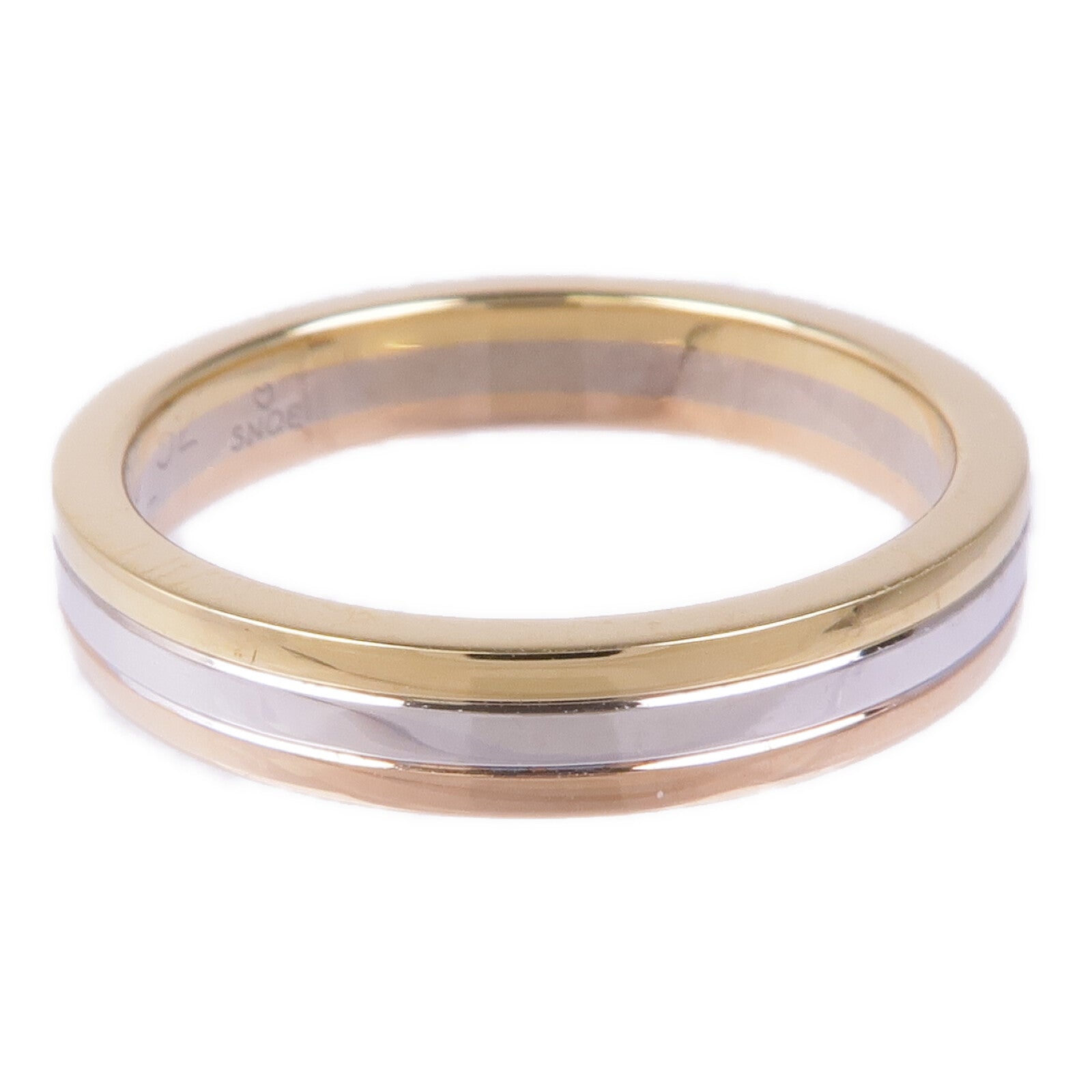 CARTIER 18K黃金/白金/玫瑰金Three Gold Ring戒指Cariter#52/US#6