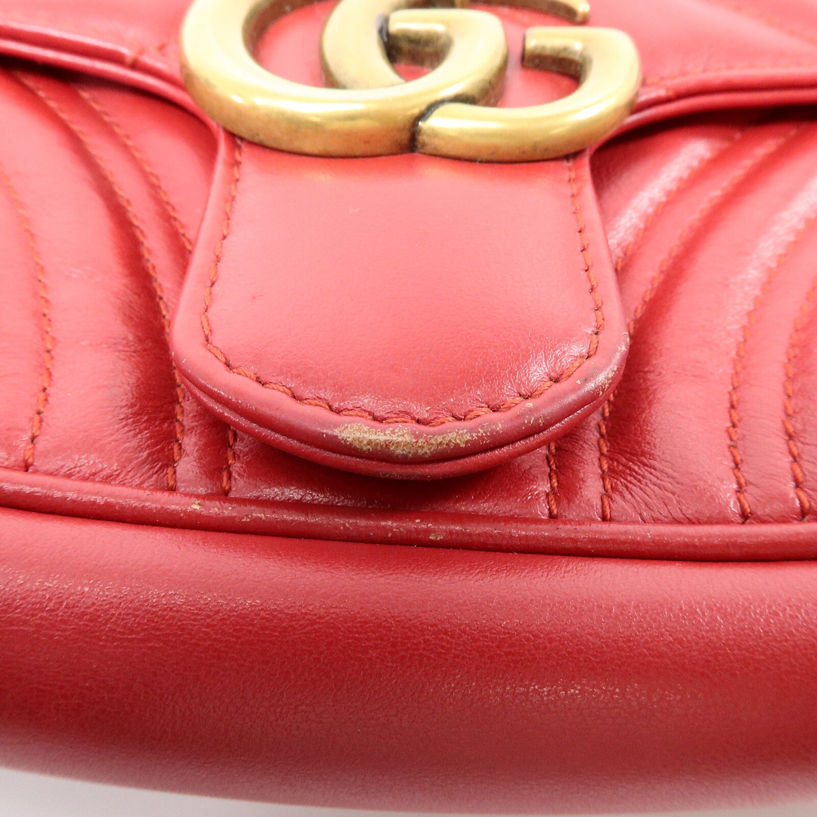 GUCCI 牛皮皮革GG Marmont Small鏈帶手挽肩背兩用袋