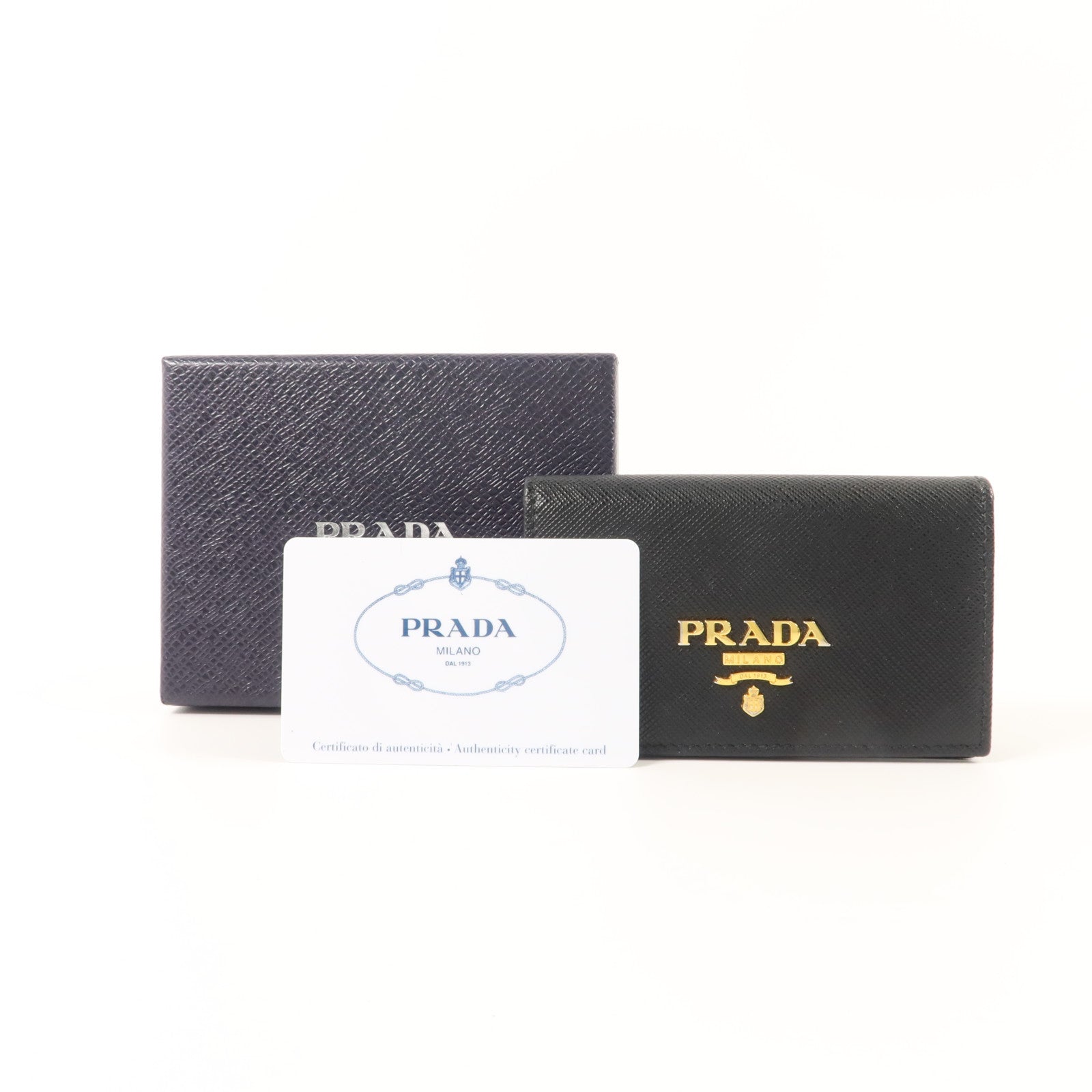 PRADA Saffiano皮革Card case金扣卡片套
