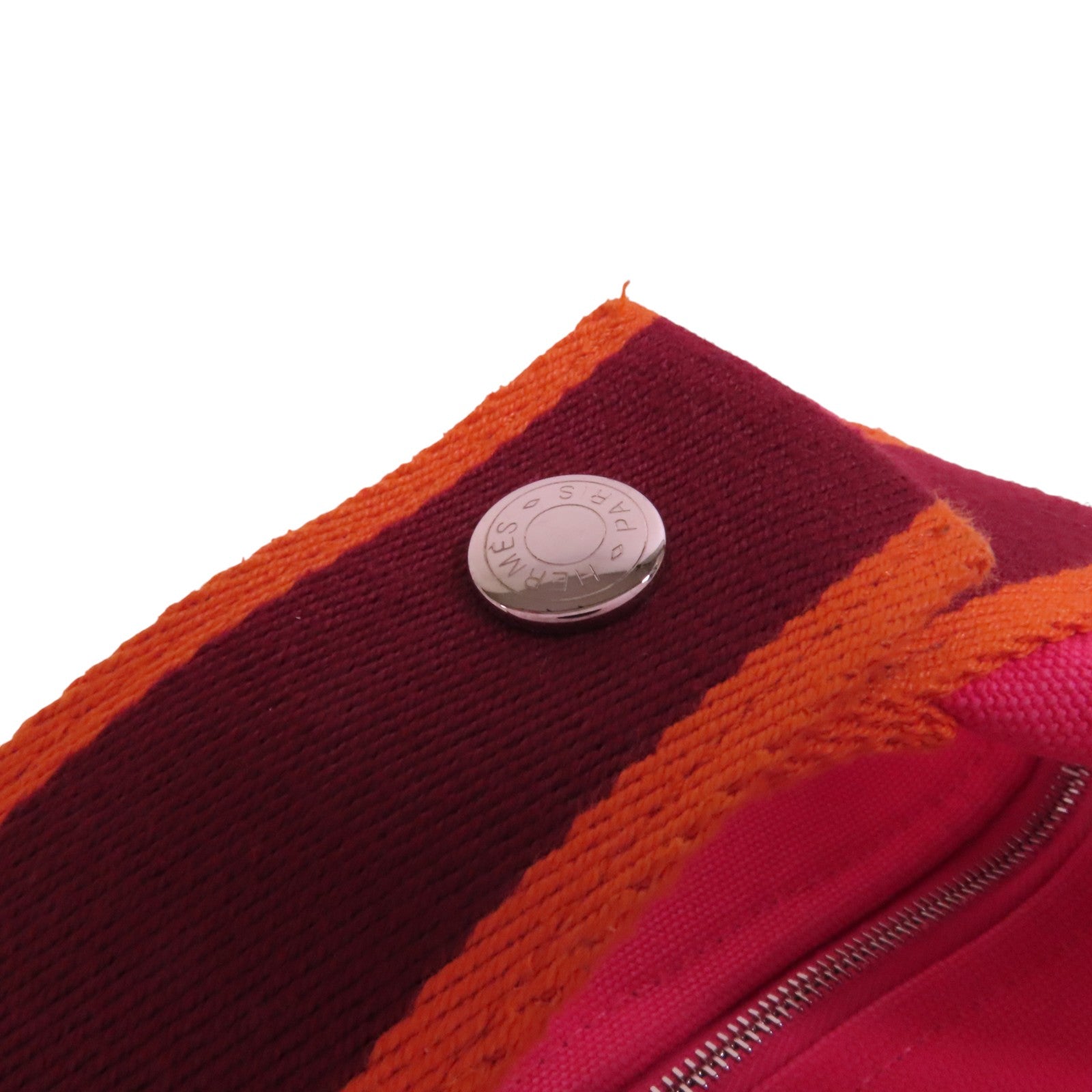 HERMES 帆布Bride A Brac GM銀扣手挽袋