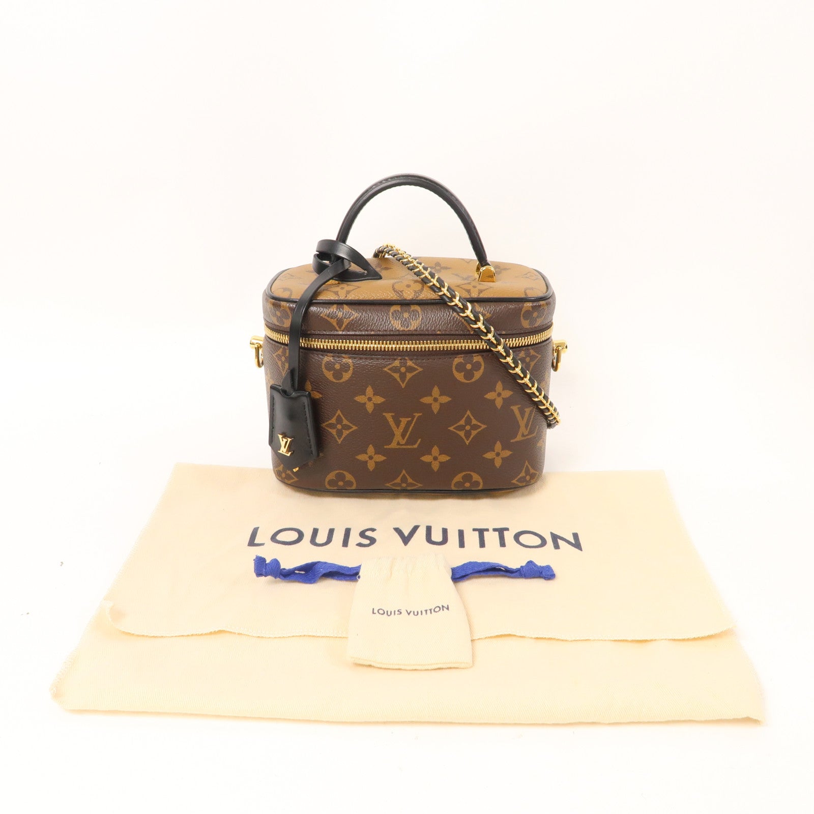 LOUIS VUITTON Monogram Vanity PM手挽肩背兩用袋啡色