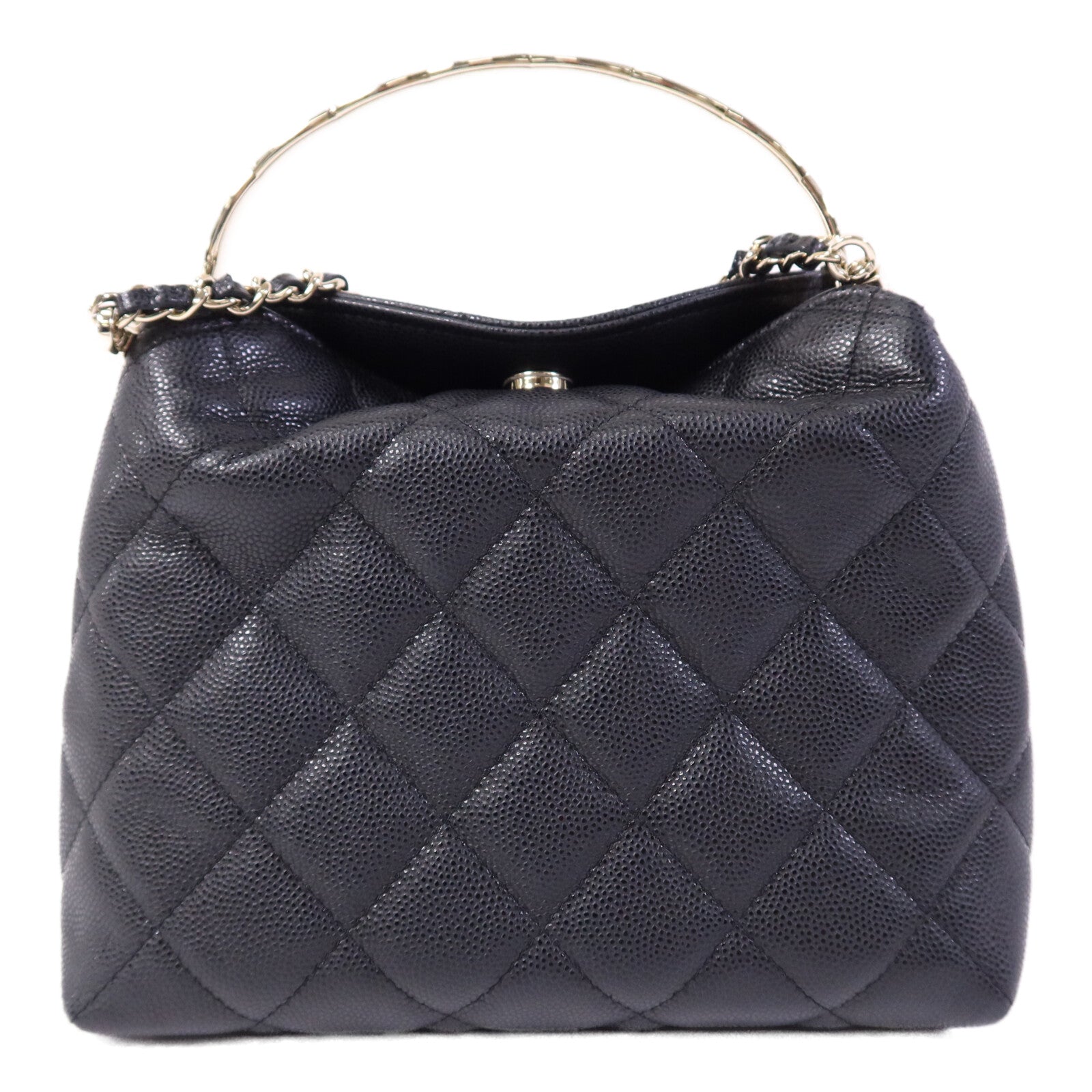CHANEL 牛皮皮革Chain Shoulder Bag金扣鏈帶手挽肩背兩用袋