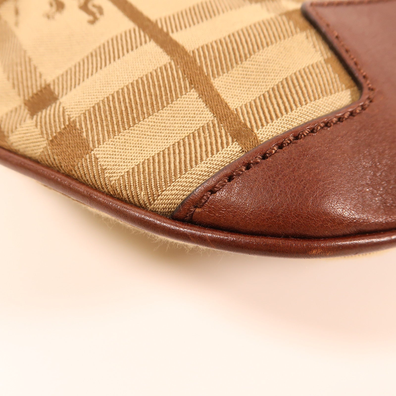 BURBERRY GHW Shoulder Bag Canvas Brown
