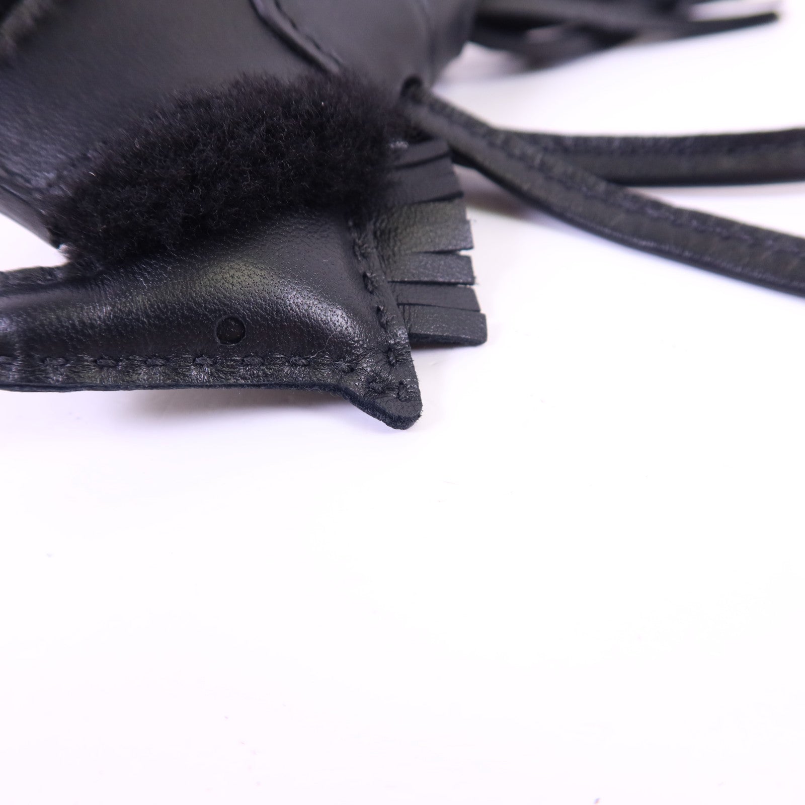 HERMES Milo皮革/羊毛Robeo Plush PM金扣掛飾