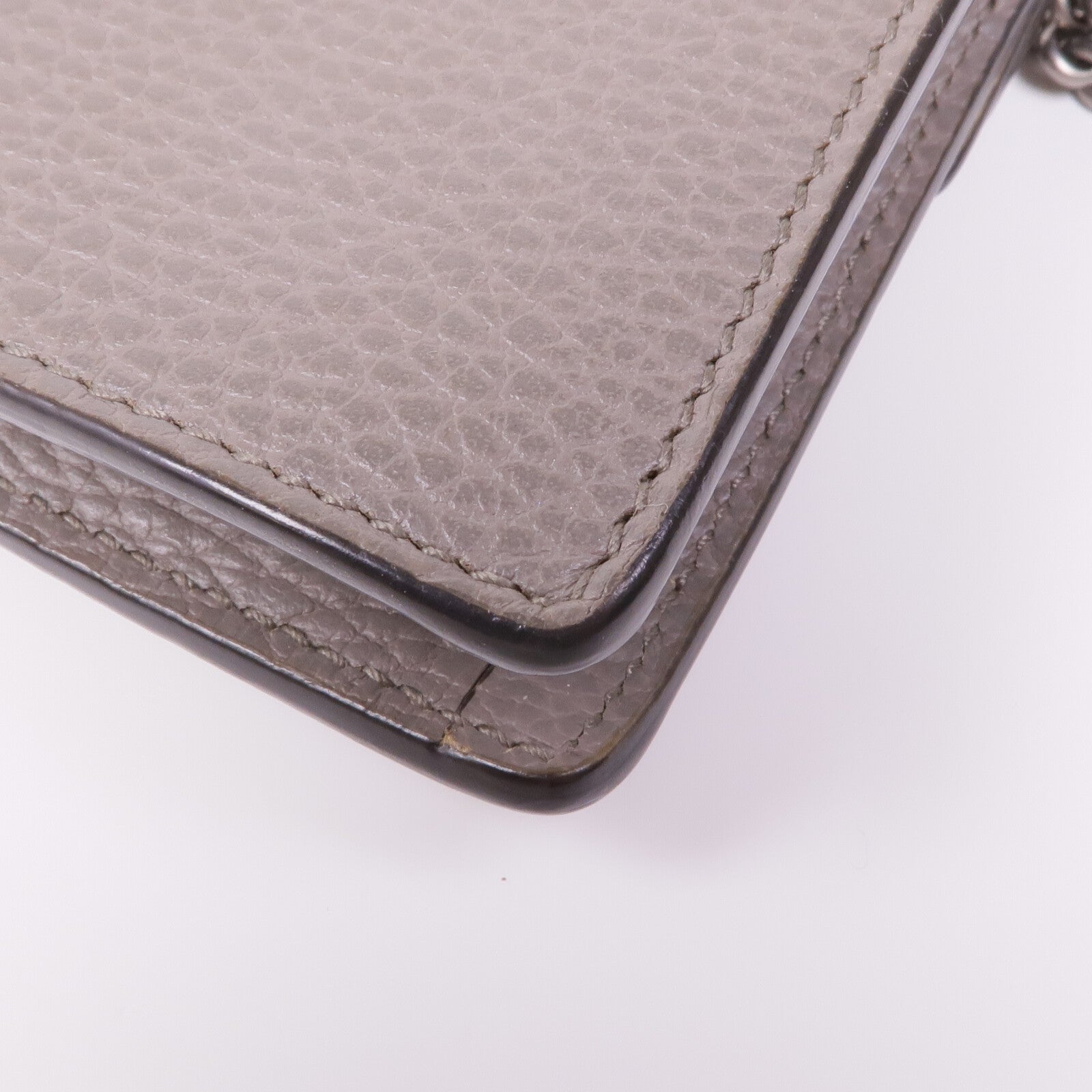 GUCCI 牛皮皮革Chain Shoulder銀扣鏈帶肩背袋