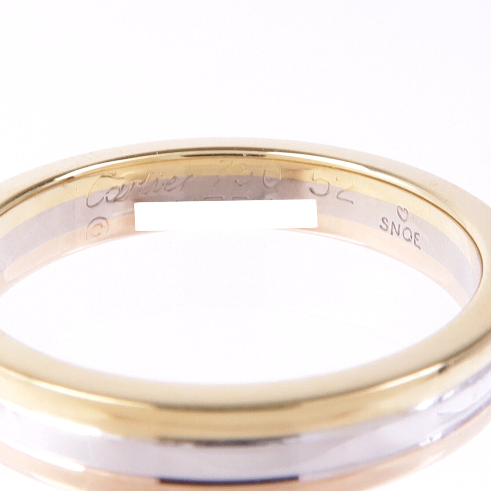 CARTIER 18K黃金/白金/玫瑰金Three Gold Ring戒指Cariter#52/US#6
