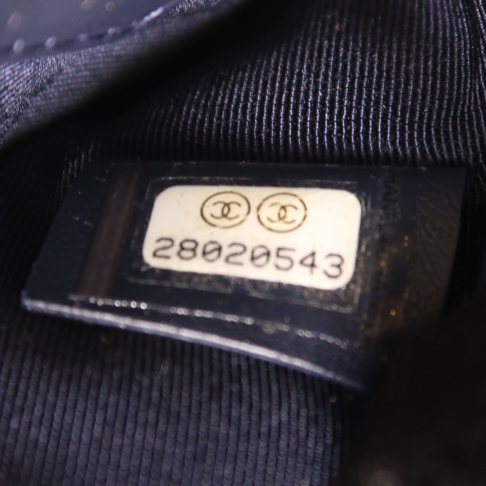 CHANEL 帆布Clutch金扣手拿包深藍色/金色