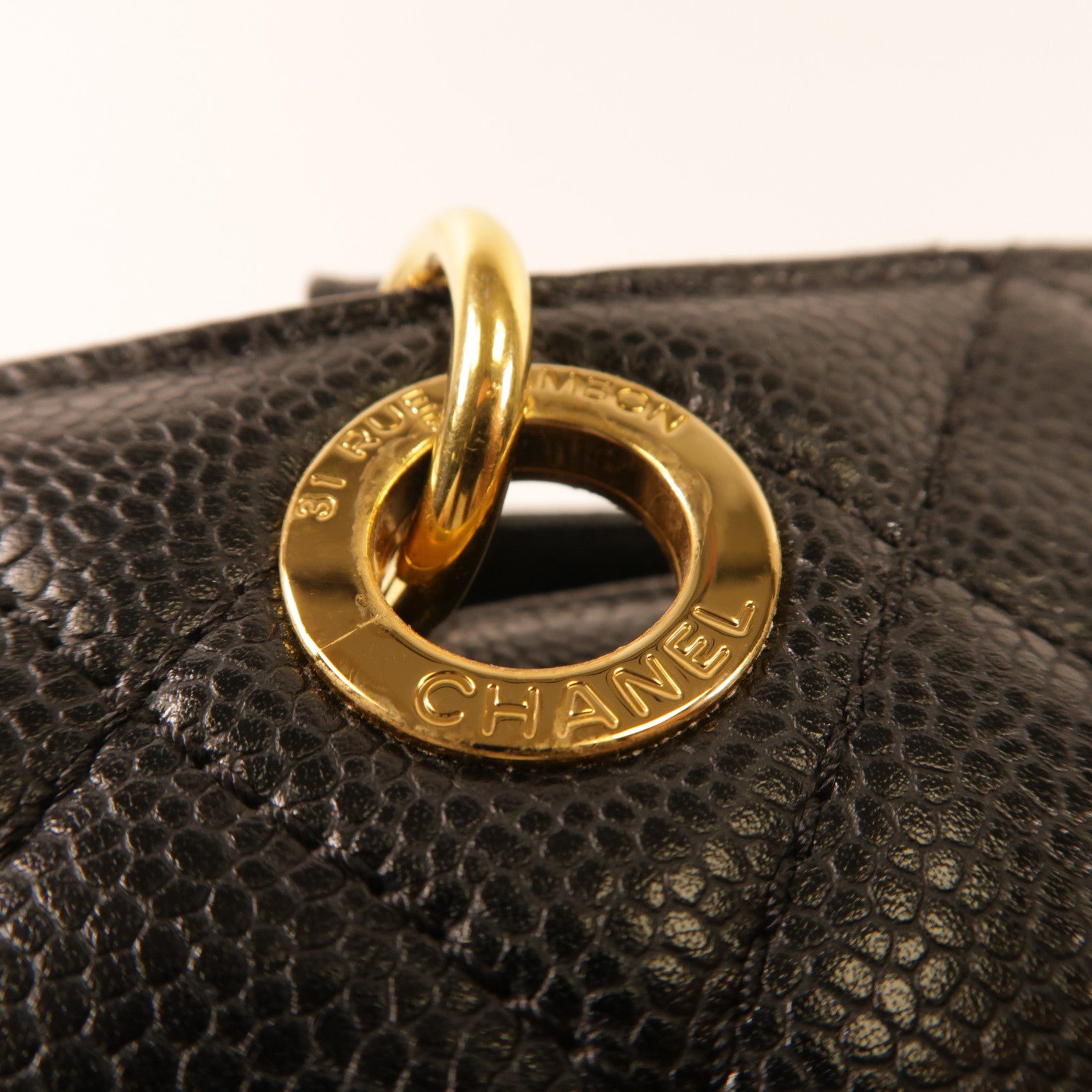 CHANEL 牛皮皮革Tote Bag金扣肩背袋