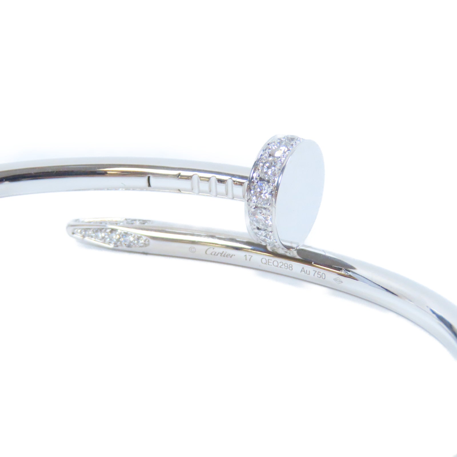 CARTIER **【激減優惠】18K白金Juste Un Clou Bracelet鑽石手鐲Cartier#17