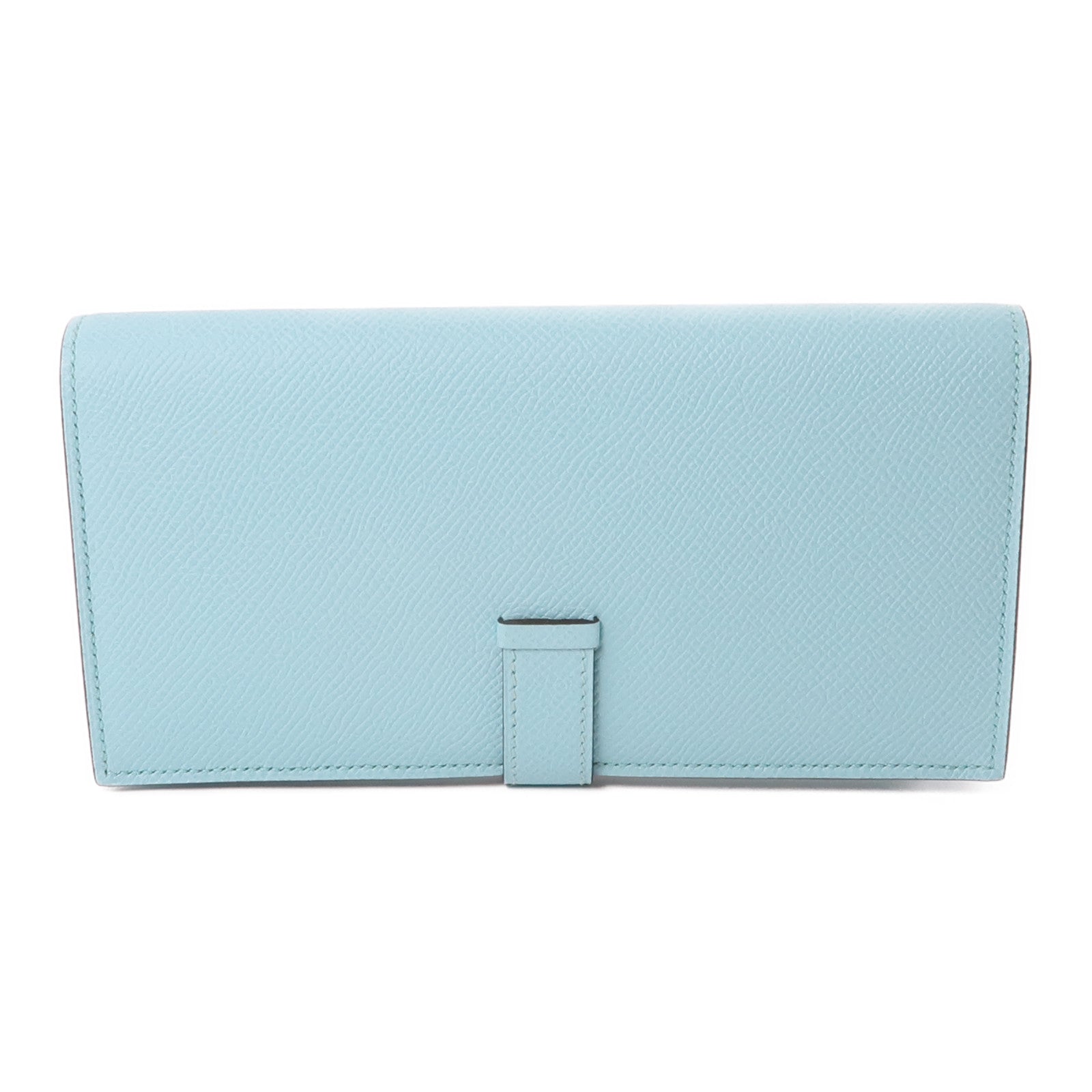 HERMES PHW Bearn Wallet Bleu Veau Epsom Leather Atoll Light Blue