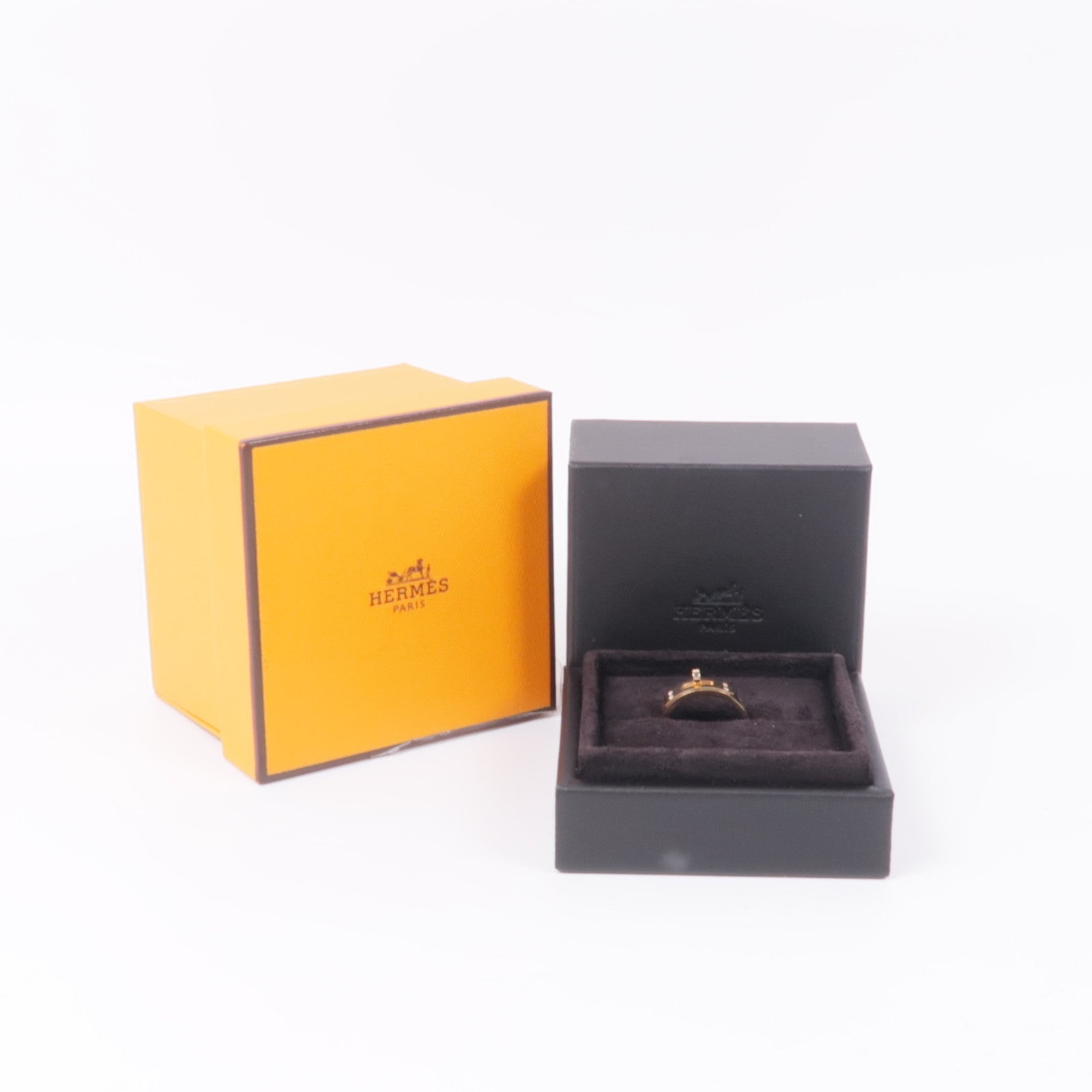 HERMES 18K玫瑰金Kelly Ring戒指Hermes#53/US#6.5