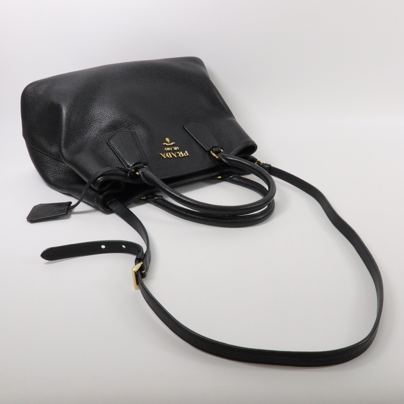 PRADA 牛皮皮革Vitello Daino手挽肩背兩用袋